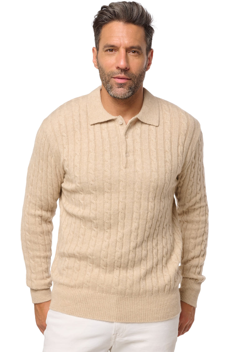 Doha in cashmere uomo - natural winter dawn - Mahogany