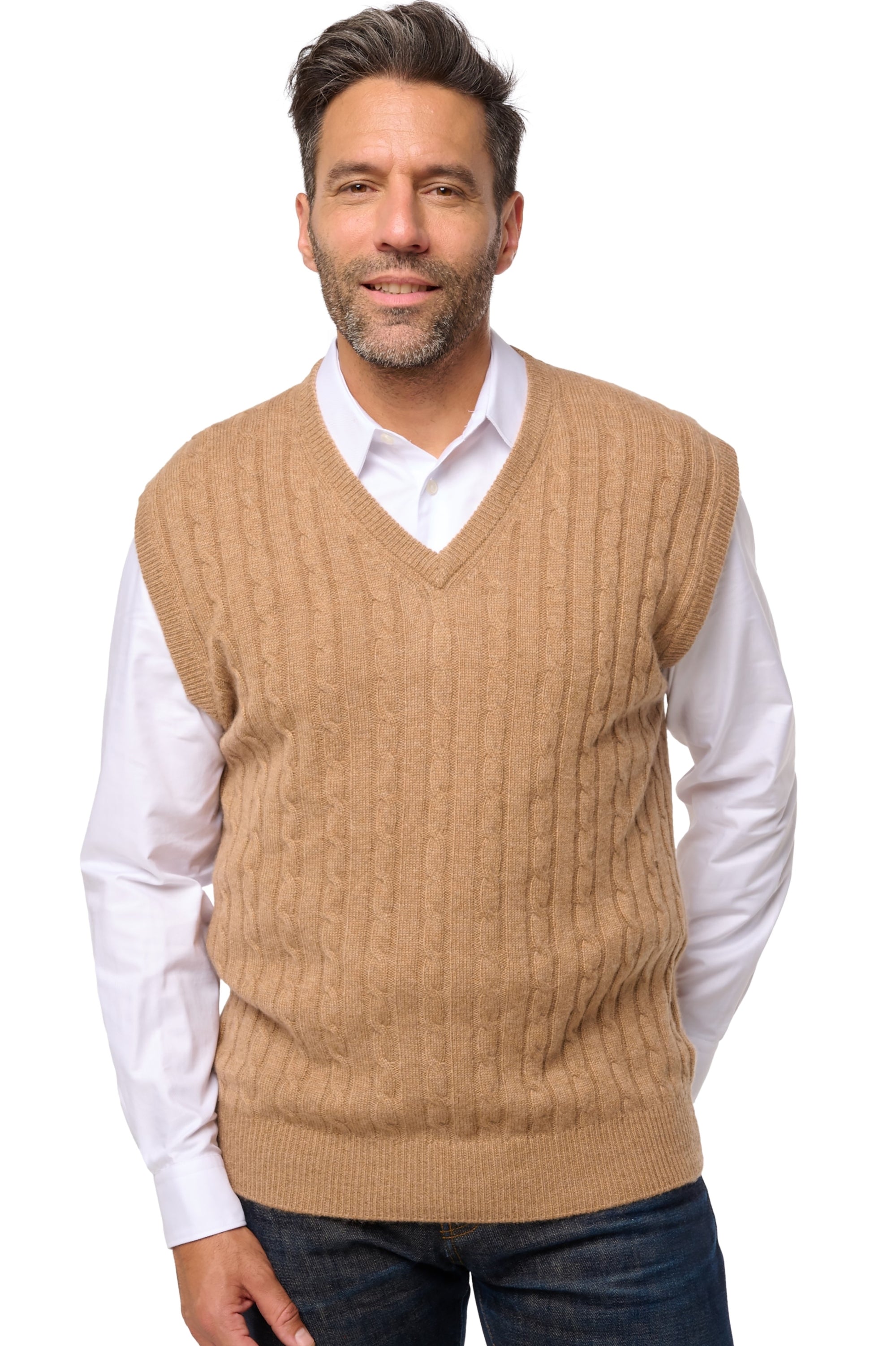 Dublin in cashmere uomo - cammello melange - Mahogany