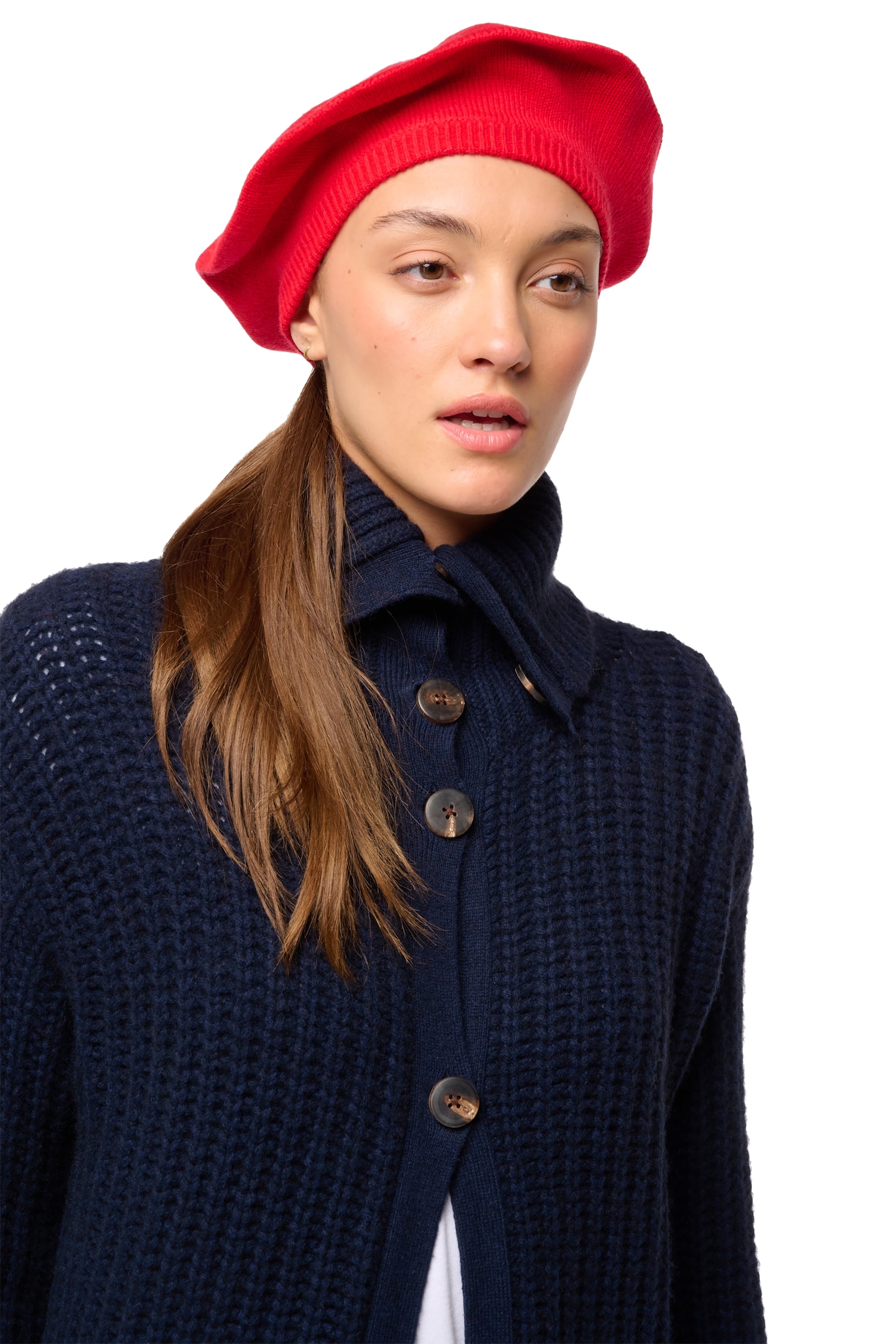 Denise in cashmere misto - rosso - Mahogany