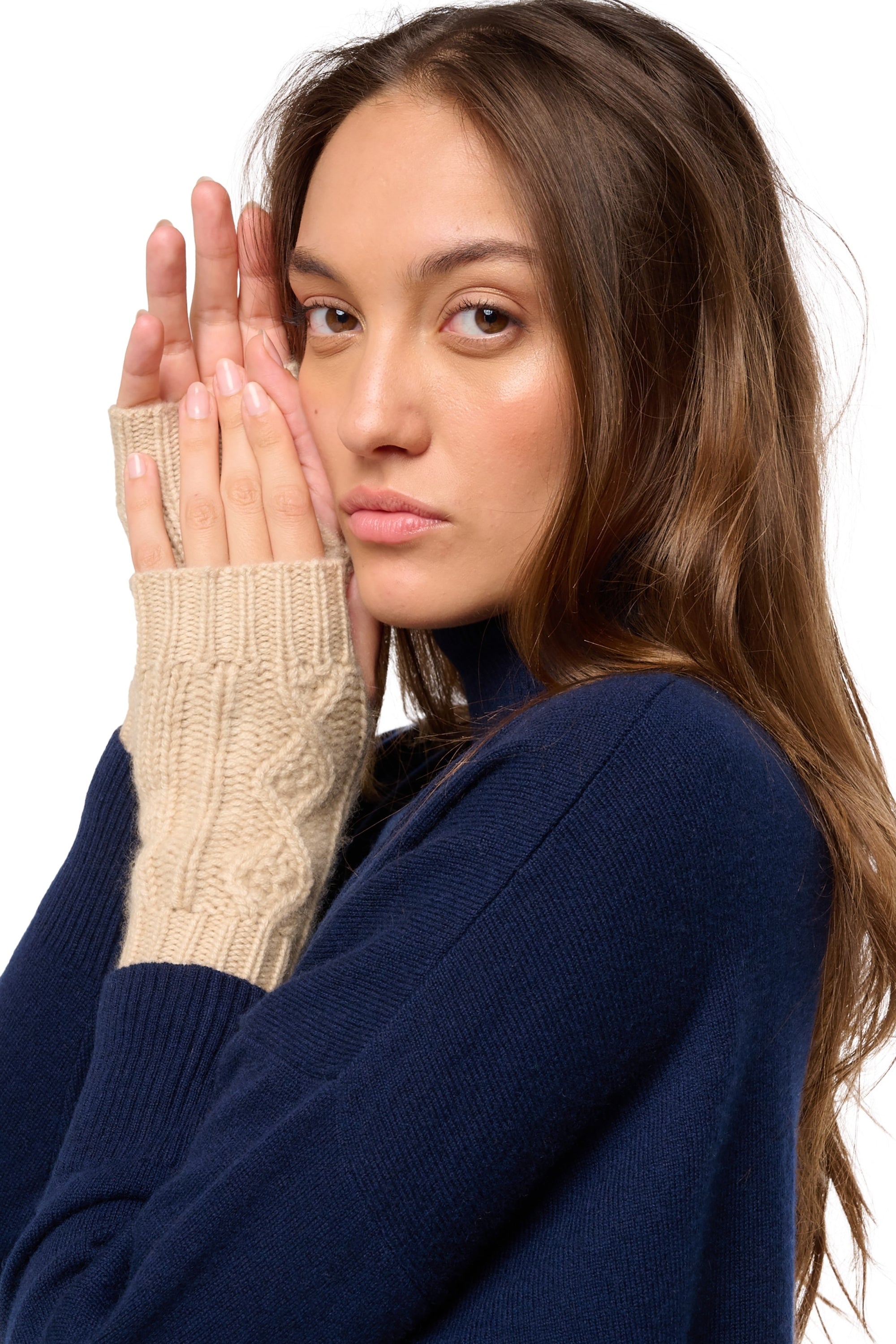 Doc in cashmere misto - beige naturale - Mahogany
