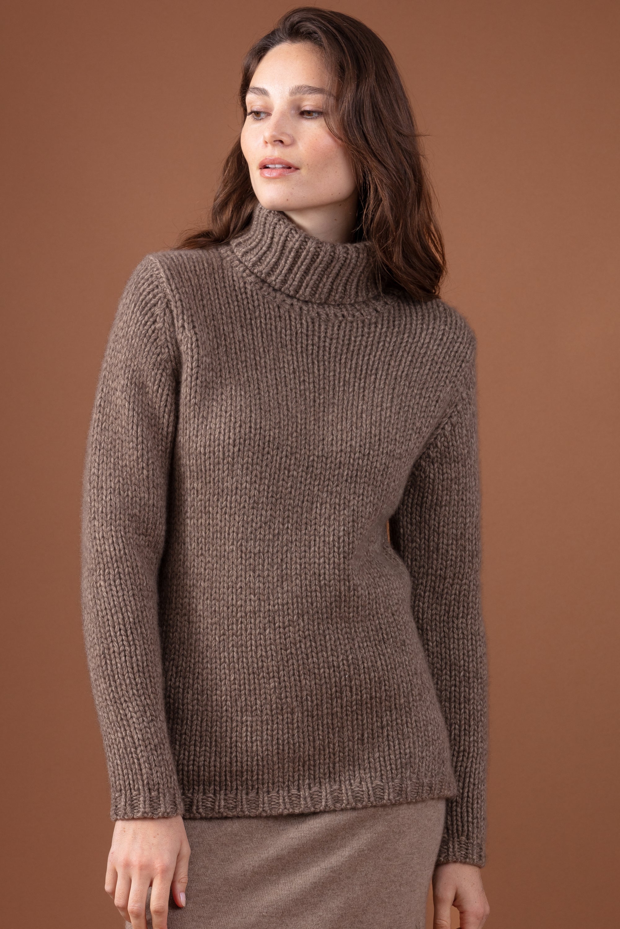Vicenza in cashmere donna - natural stone / natural brown - Mahogany