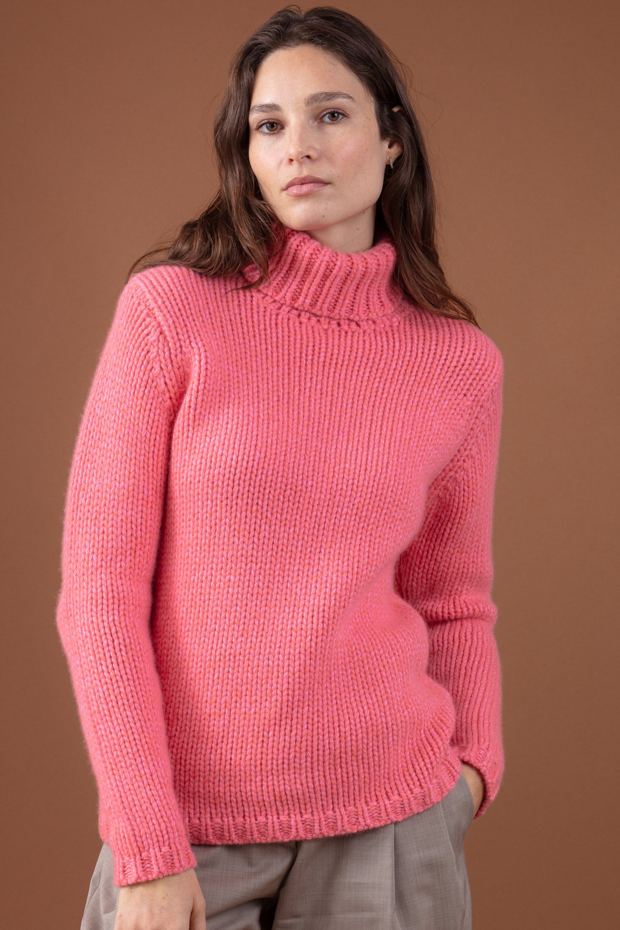 Vicenza in cashmere donna - peach / rosa - Mahogany