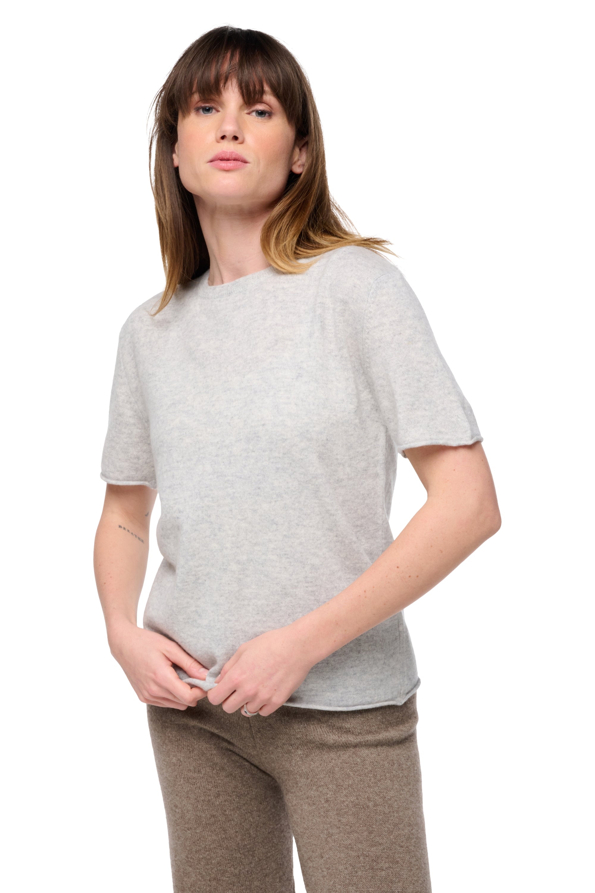 Seattle in cashmere donna - flanella chiné - Mahogany