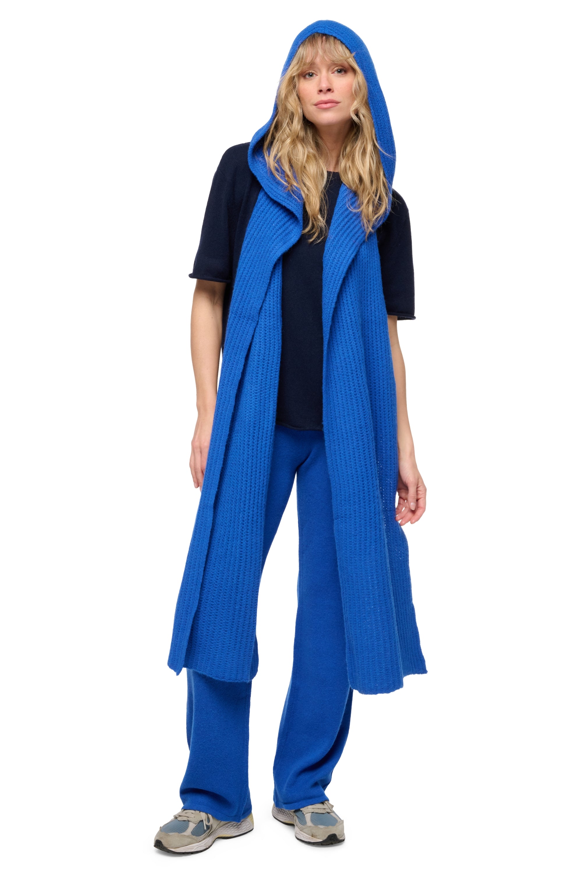 Sciarpa in yak, 100% yak, donna, cappuccio, grossa / 6 fili e +, lavoro a maglia normale, Mahogany