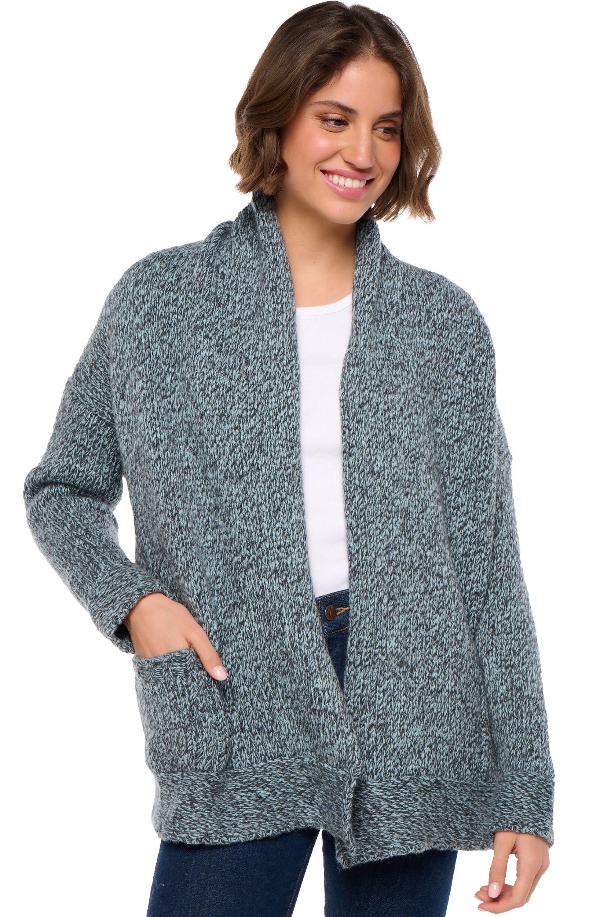 Vienne in cashmere donna - antracite melange / cielo - Mahogany