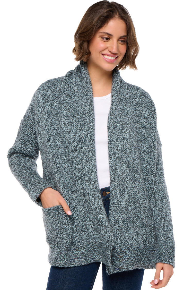 Vienne in cashmere donna - antracite melange / cielo - Mahogany