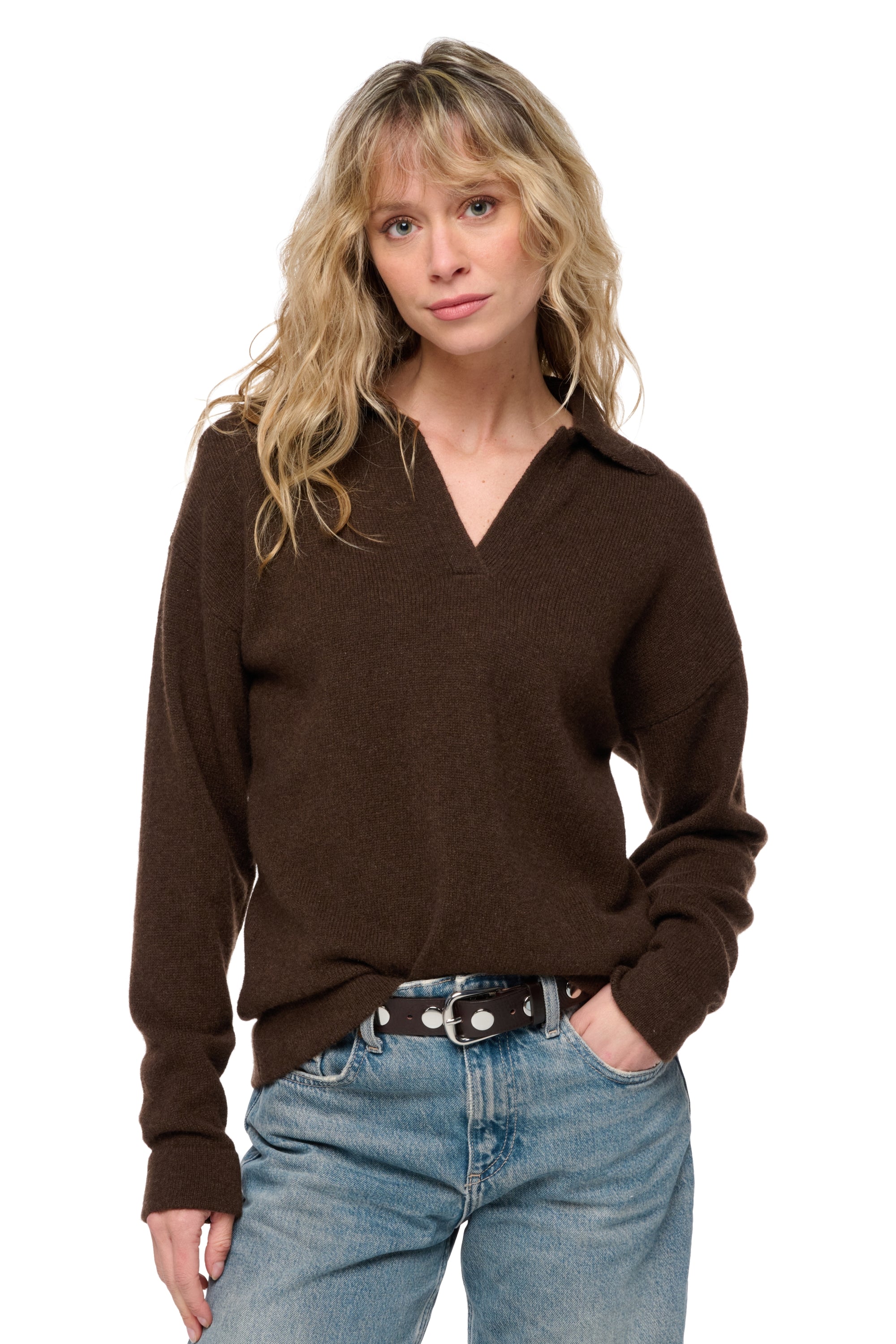 Serbia in yak donna - marrone naturale - Mahogany