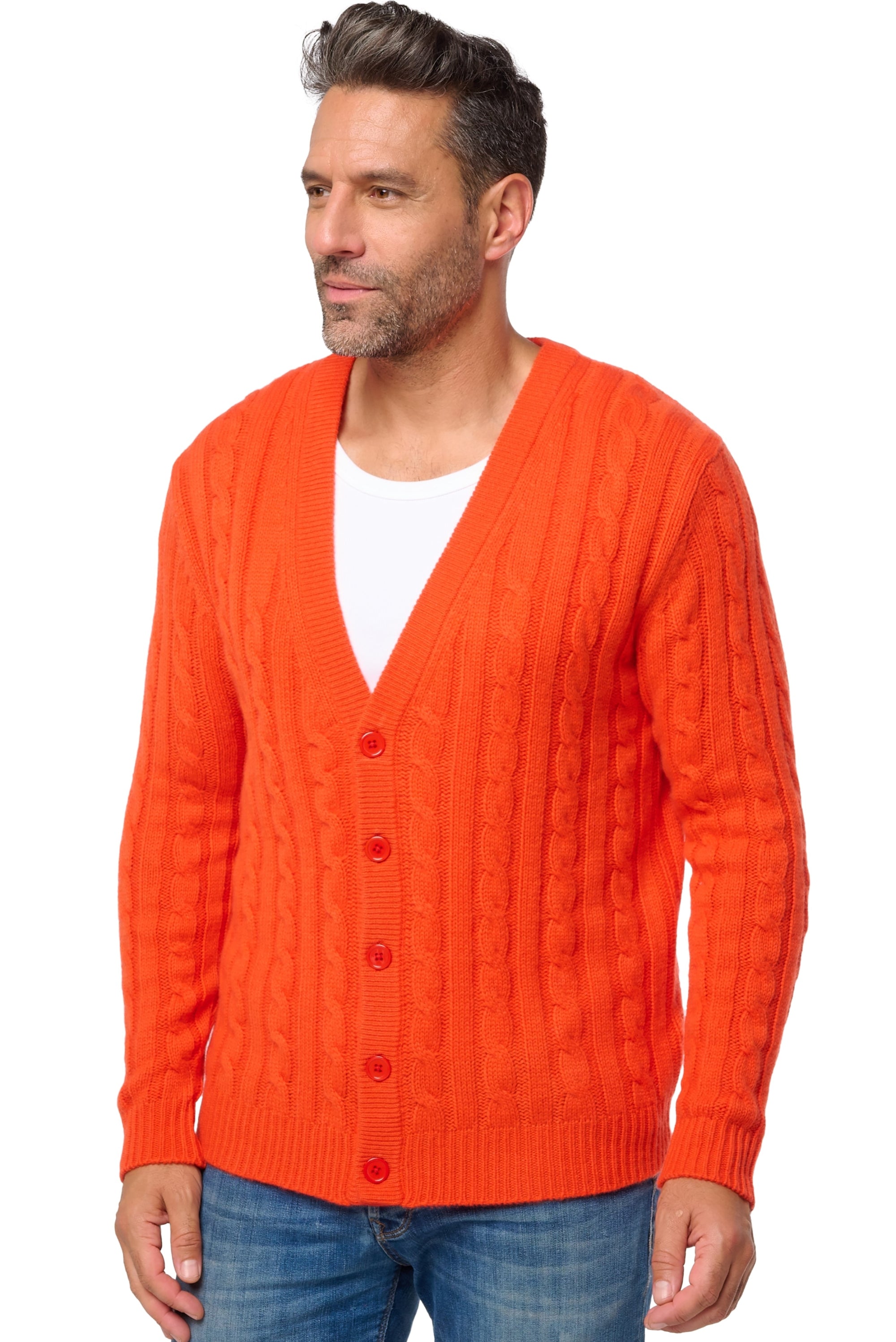 Dixon en cachemire homme - Vue 1 - bloody orange - Mahogany
