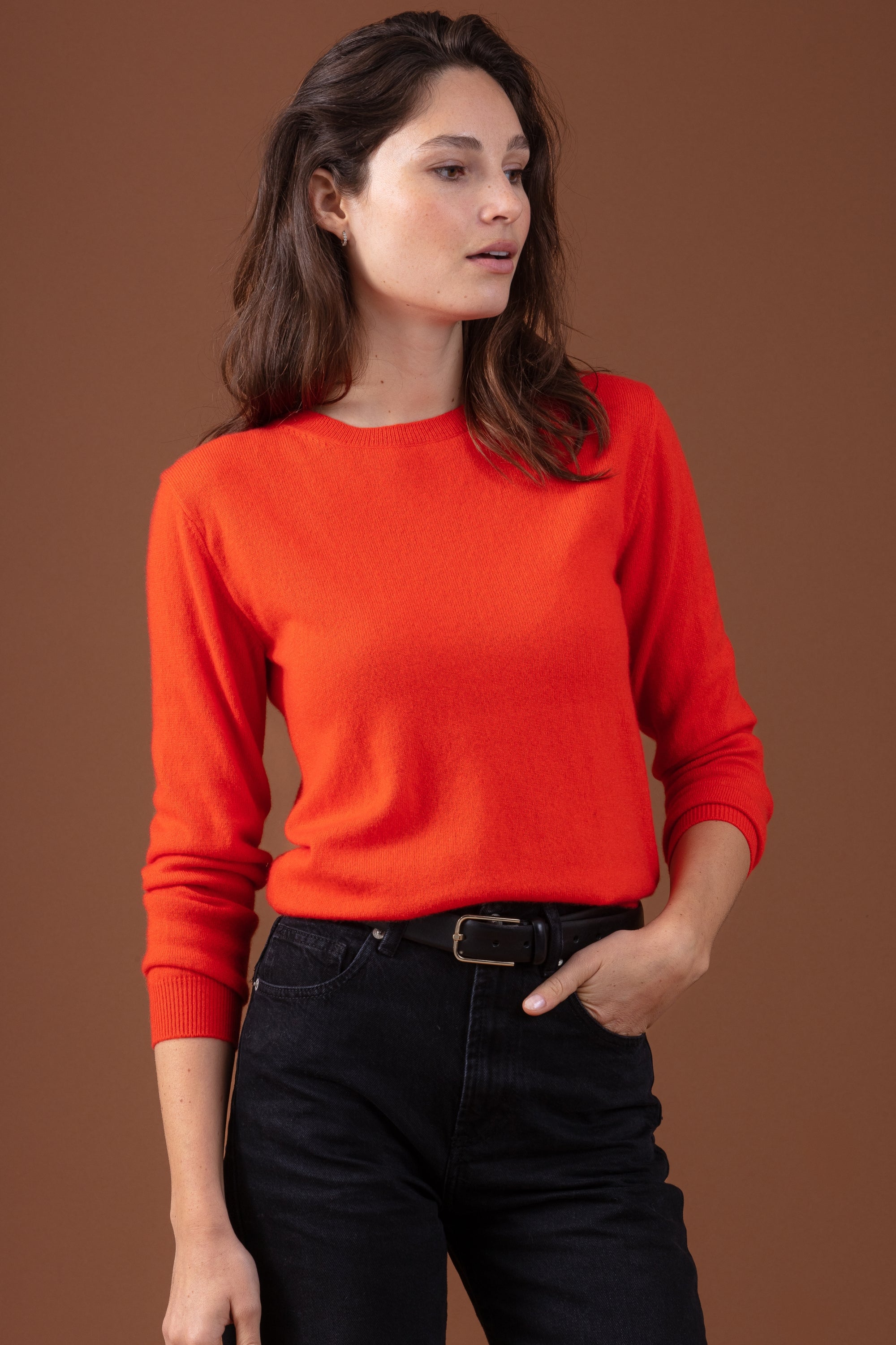 Thalia in cashmere da donna - persimmons - Mahogany