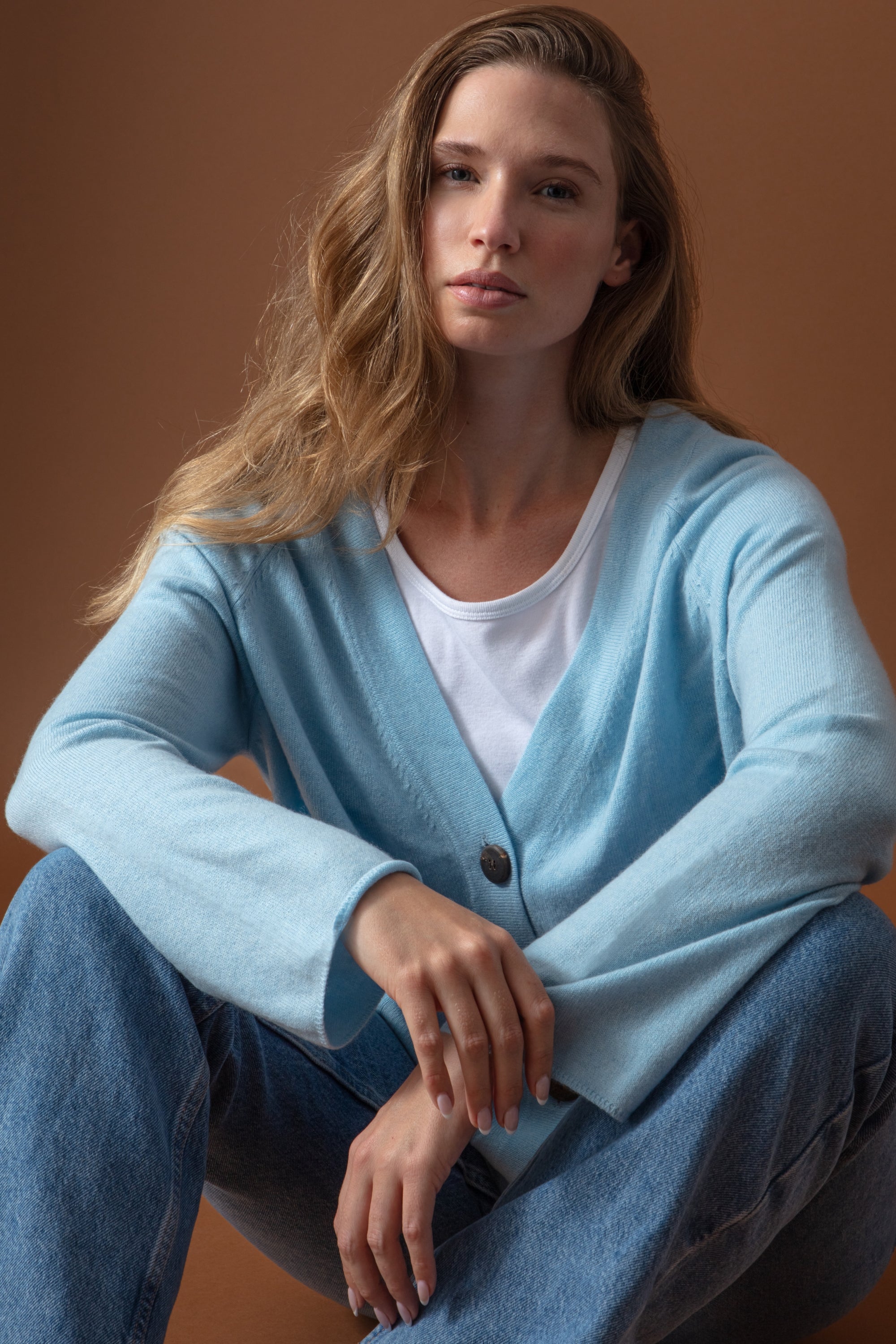Chana in cashmere donna - azzurro - Mahogany