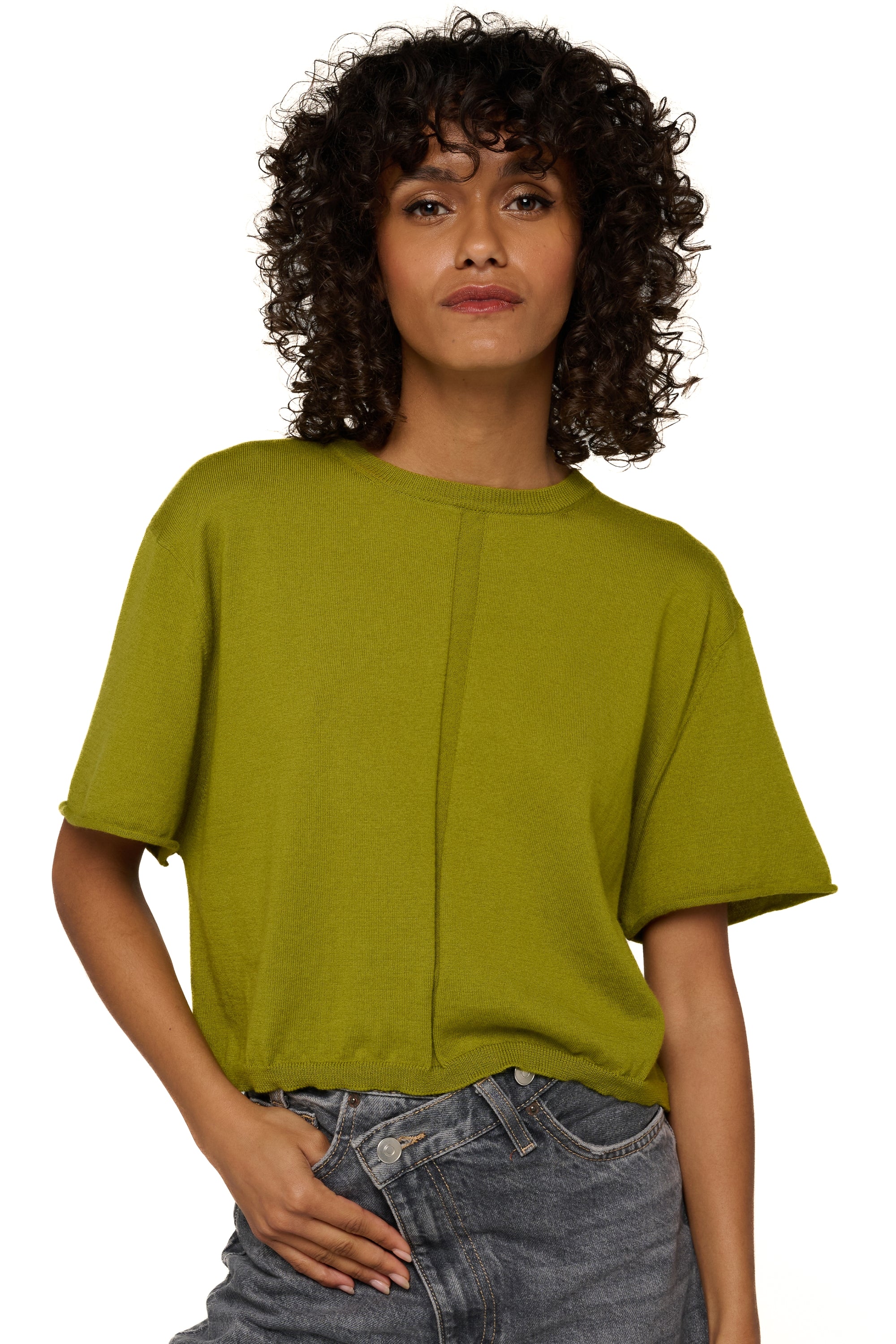 Rita in cashmere e cotone donna - sage - Mahogany