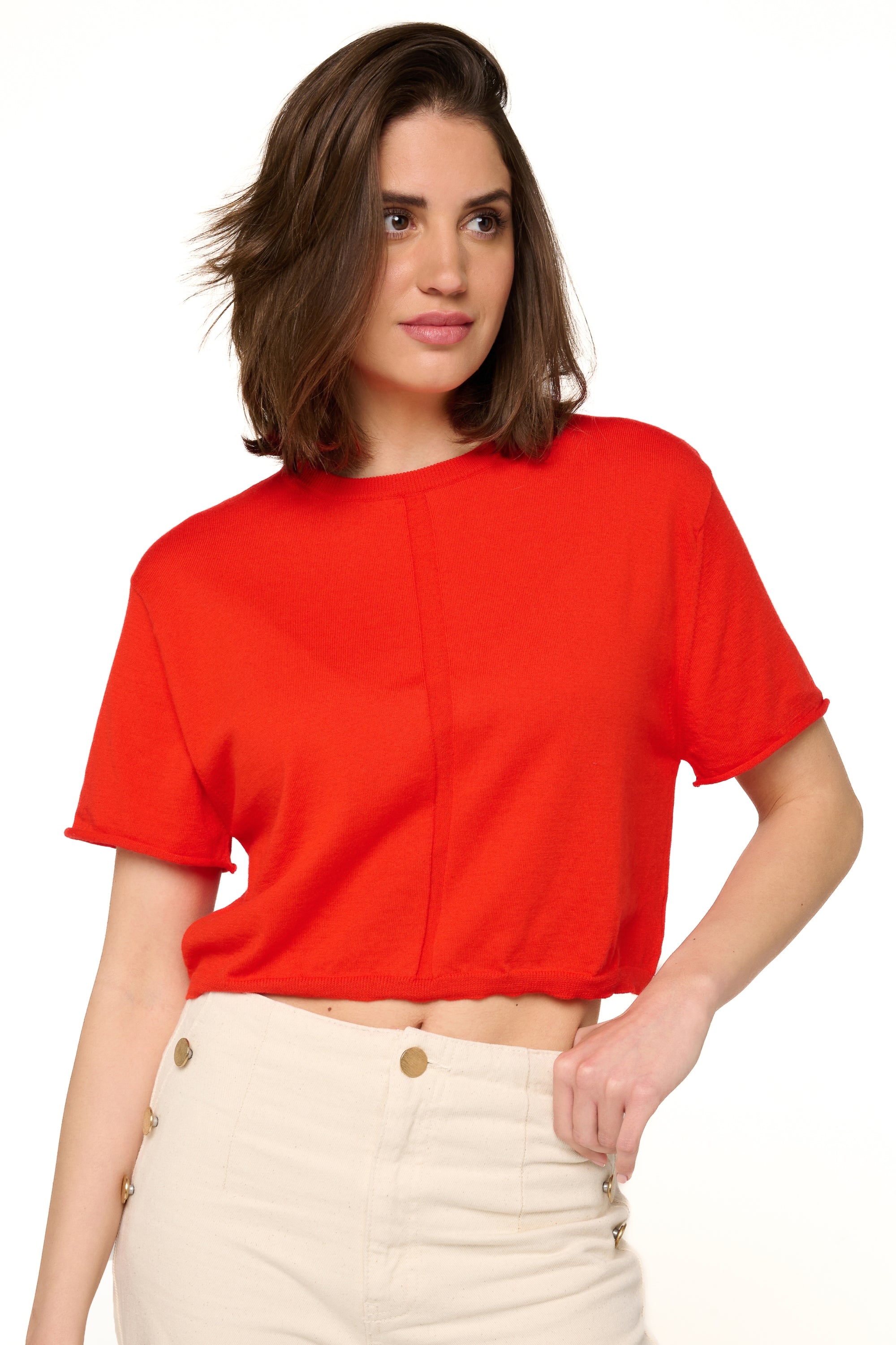 Rita in cashmere e cotone donna - tomato - Mahogany