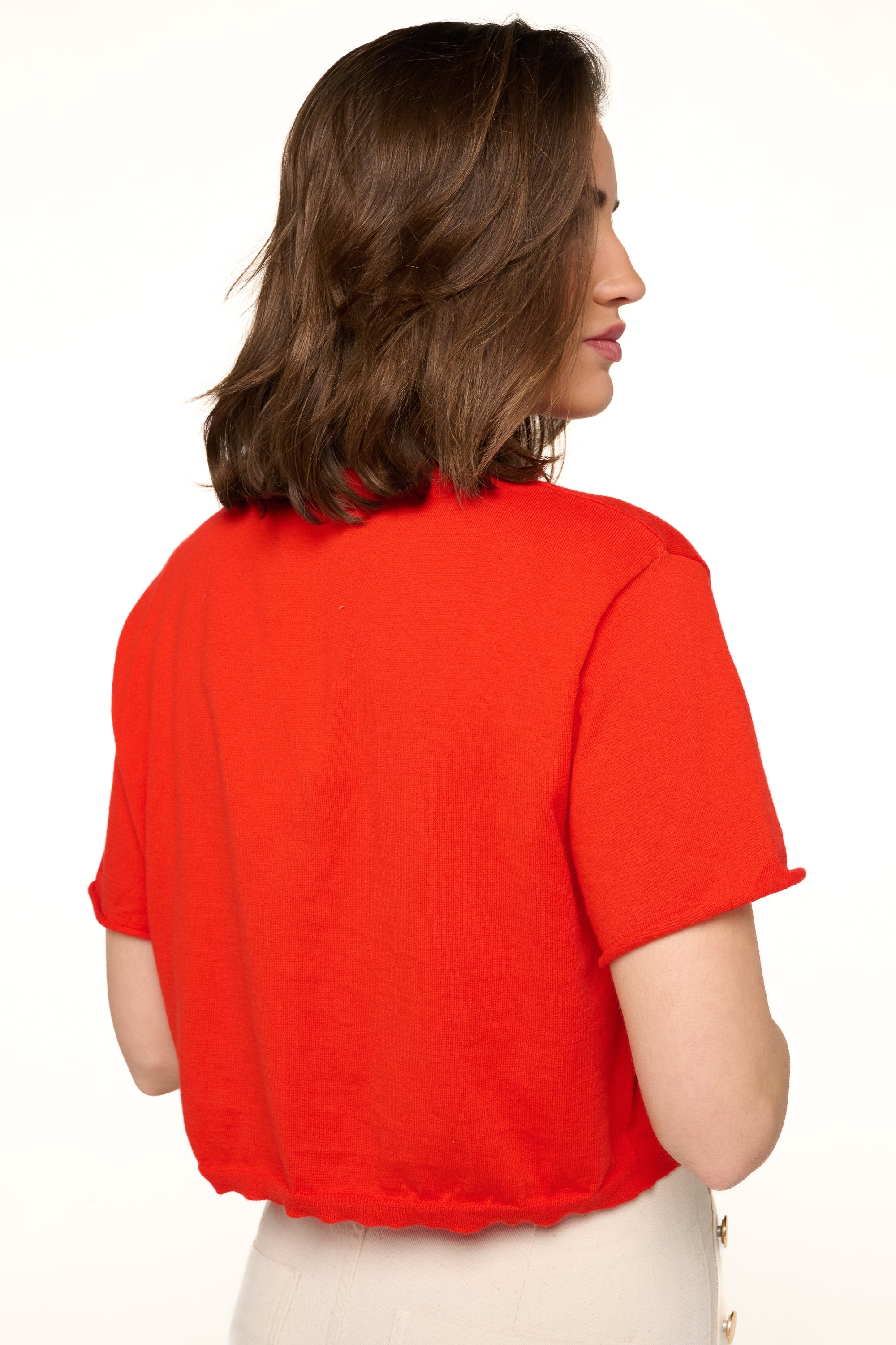 Rita en cachemire et coton femme - Vue 2 - tomato - Mahogany