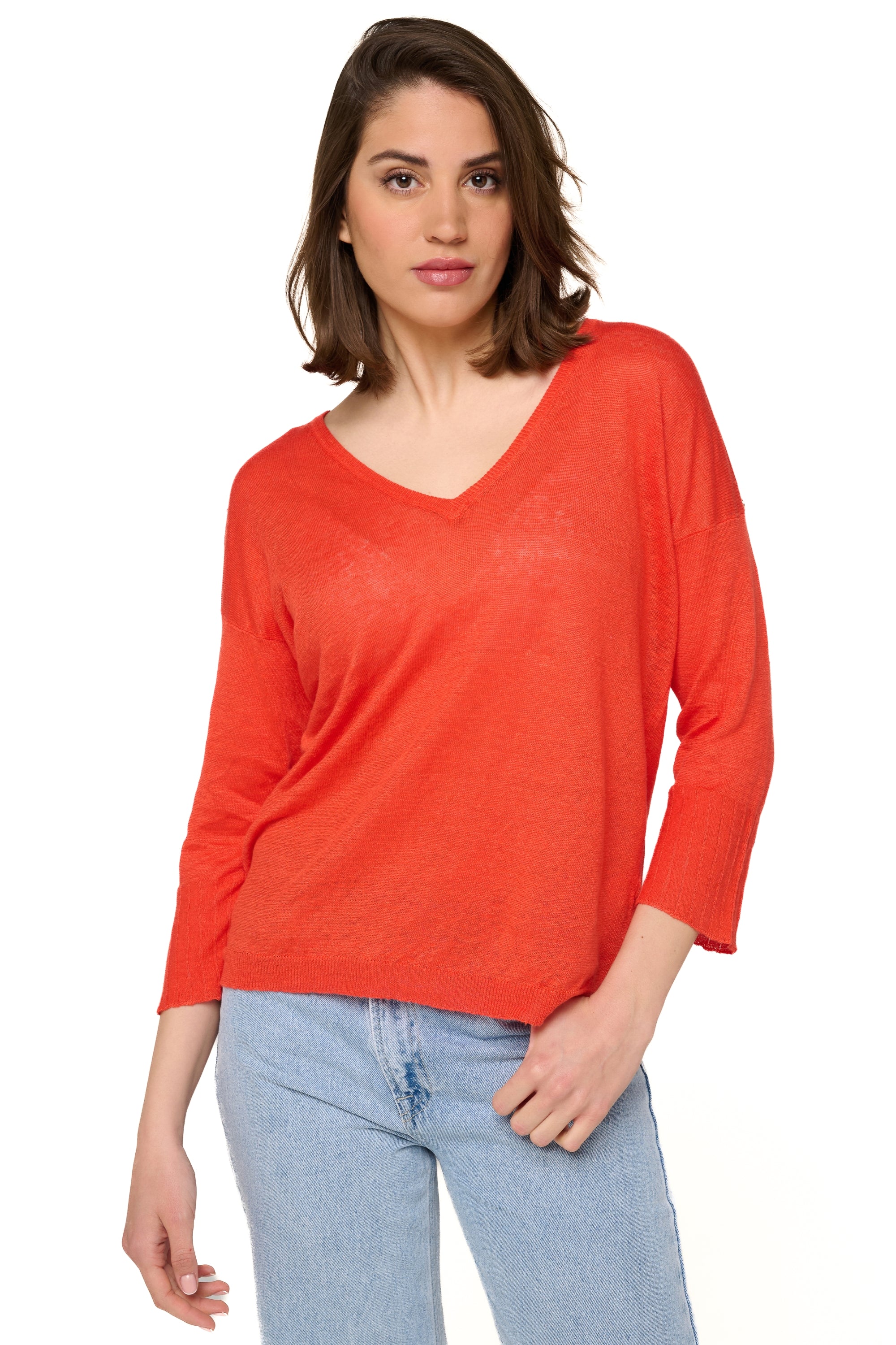 Rosanna in lino donna - salsa - Mahogany