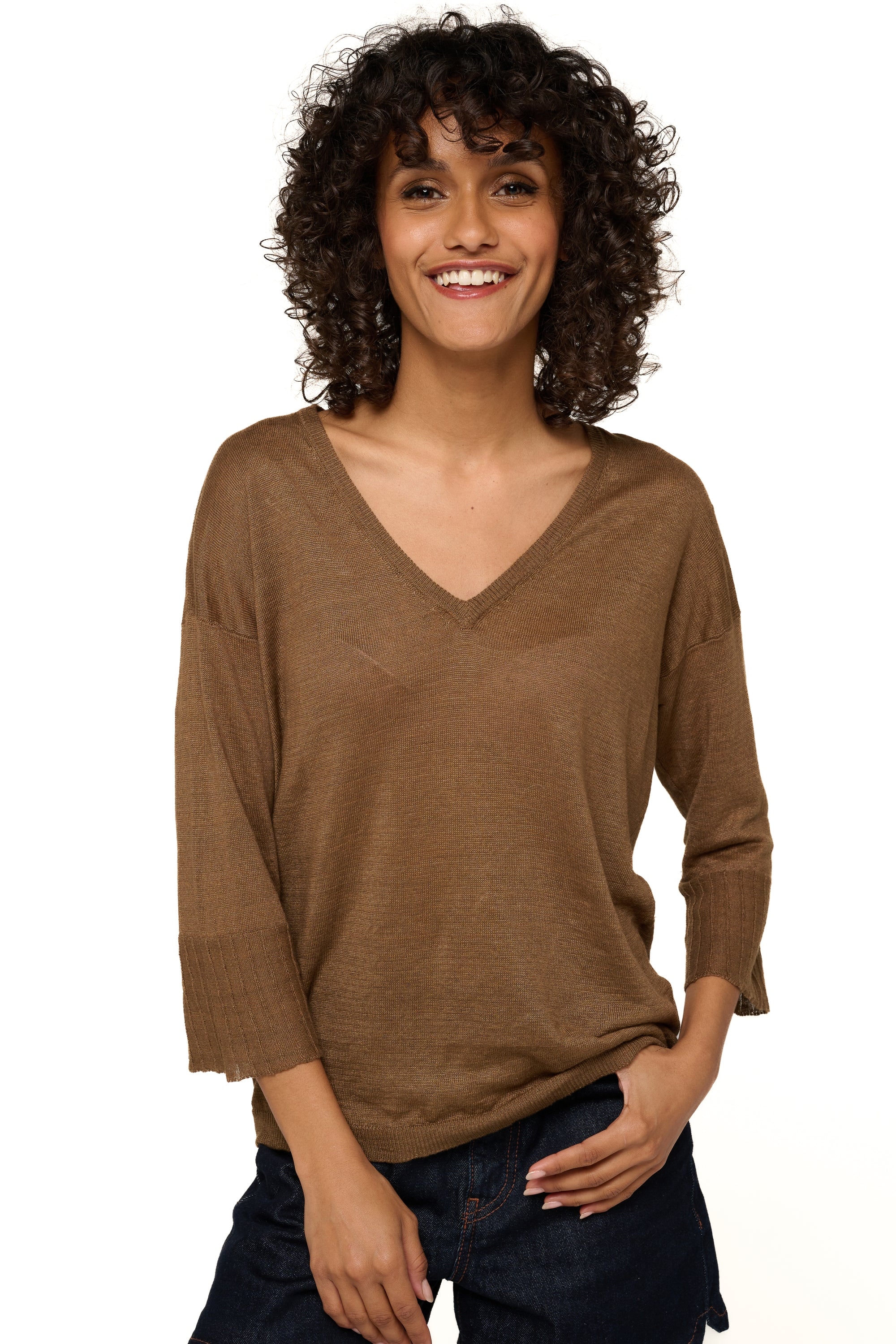 Rosanna in lino donna - walnut - Mahogany