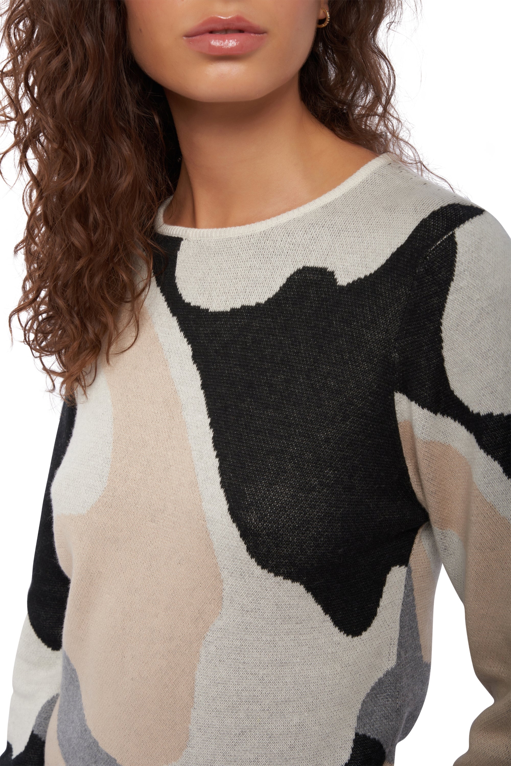 Rosas en cachemire et coton femme - Vue 1 - ivory / black / powder - Mahogany