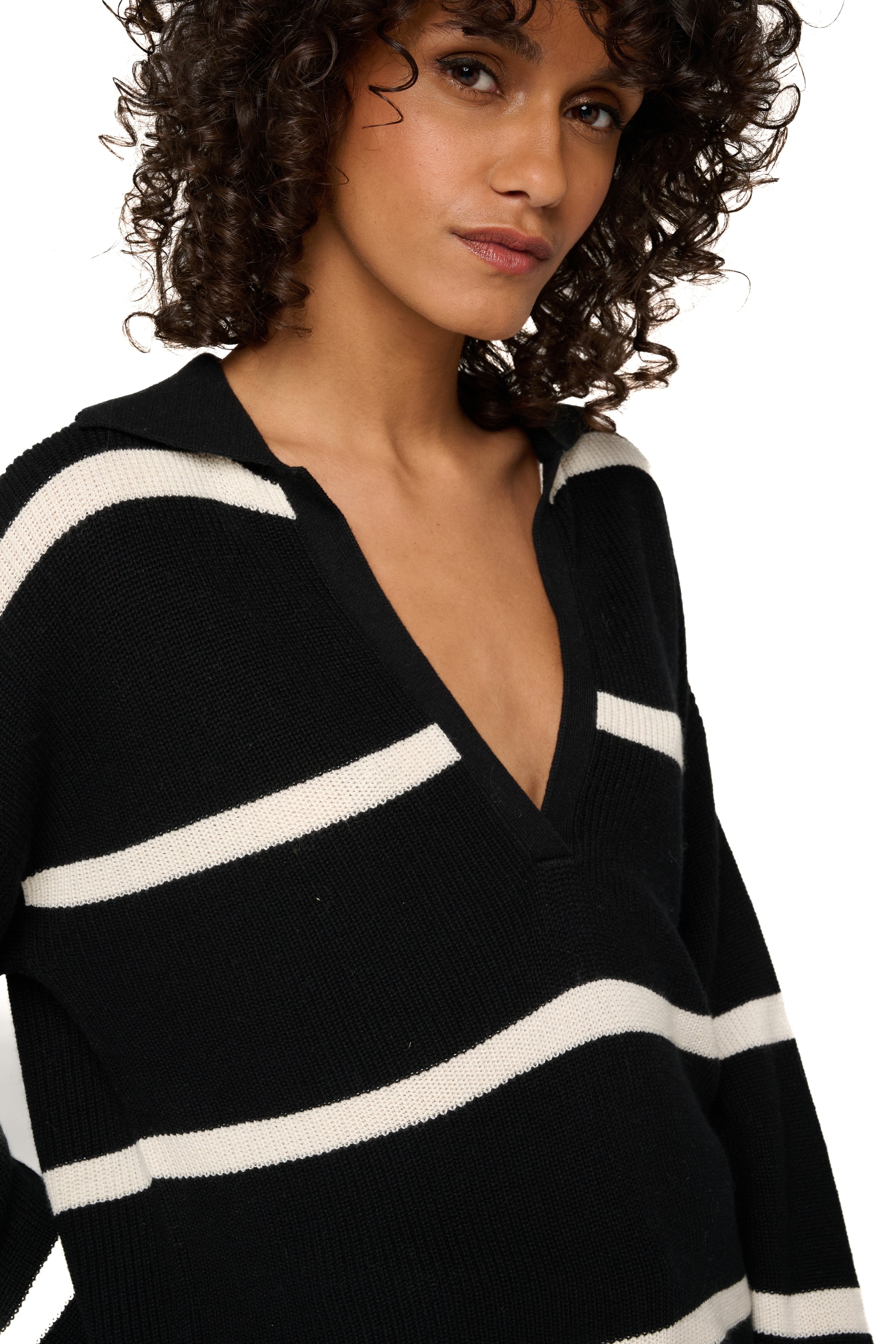Rhea en cachemire et coton femme - Vue 2 - black / ivory - Mahogany