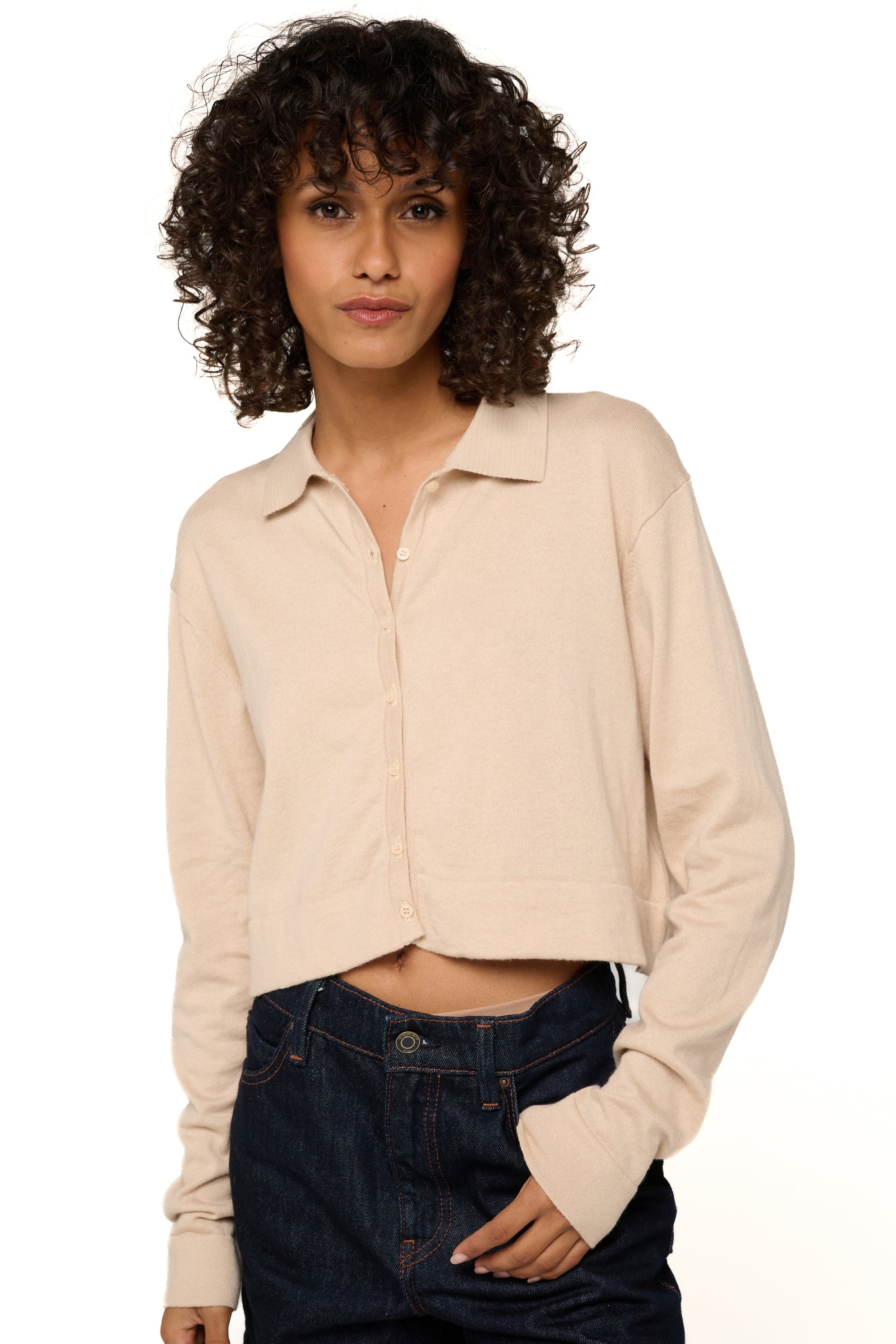 Rishi in cashmere e cotone donna - powder - Mahogany