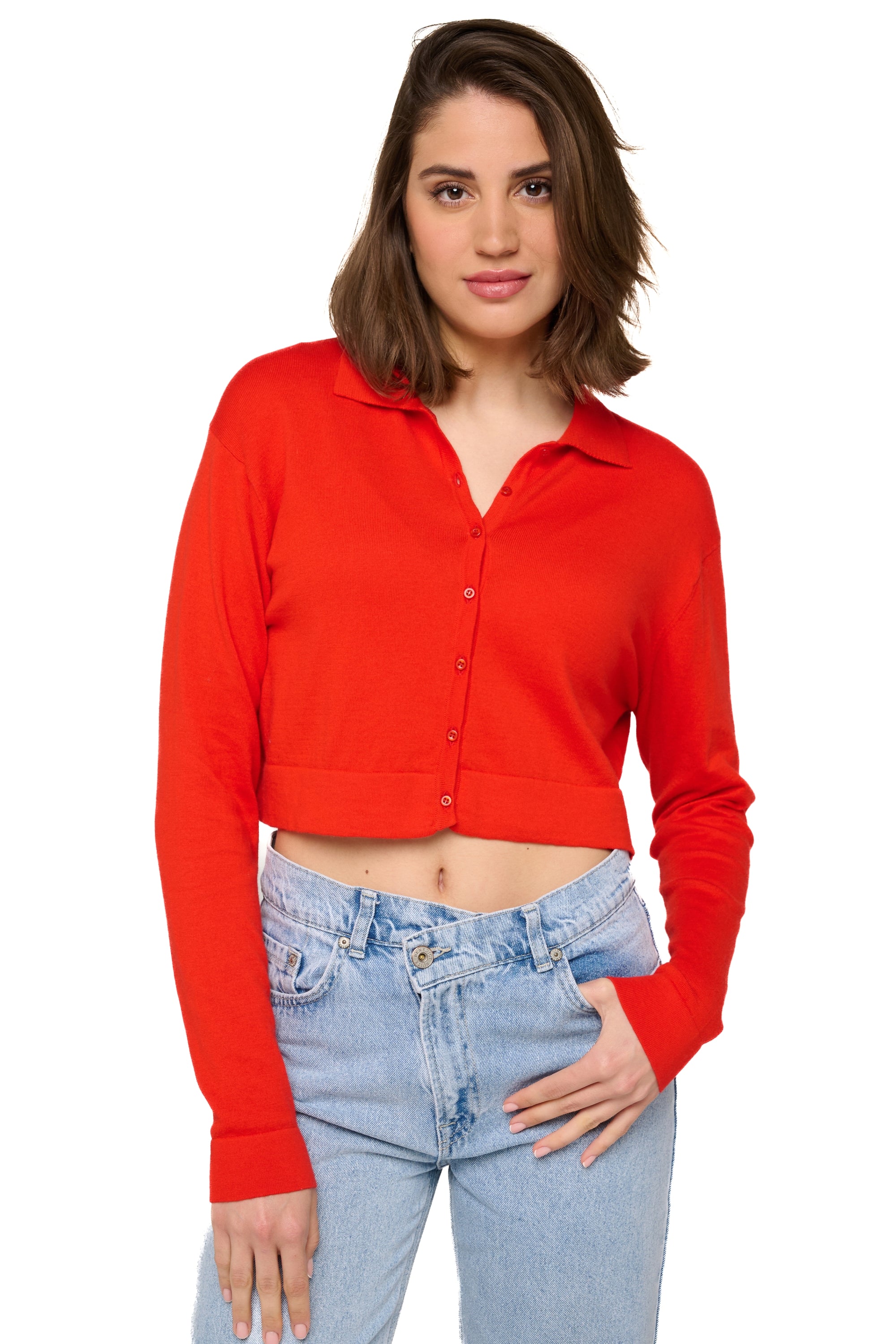 Rishi in cashmere e cotone donna - tomato - Mahogany