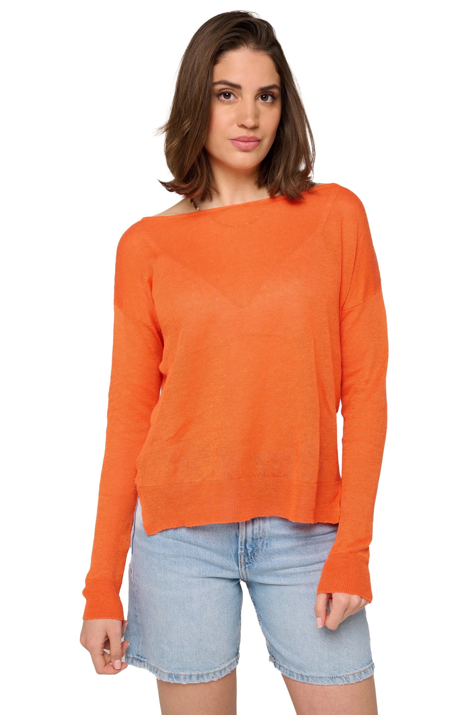 Romane in lino donna - cosmos - Mahogany