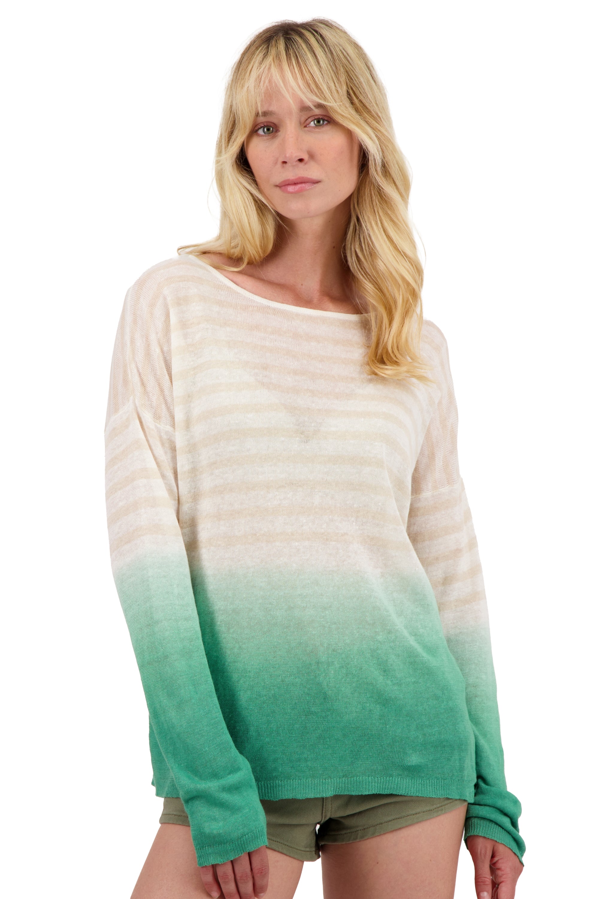 Maglione in lino, 100% Lino, donna, collo a barchetta, taglio dritto, maniche lunghe, , fine, Mahogany