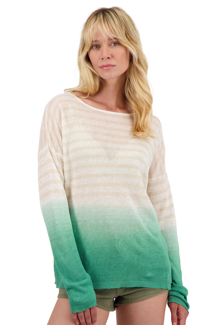 Maglione in lino, 100% Lino, donna, collo a barchetta, taglio dritto, maniche lunghe, , fine, Mahogany