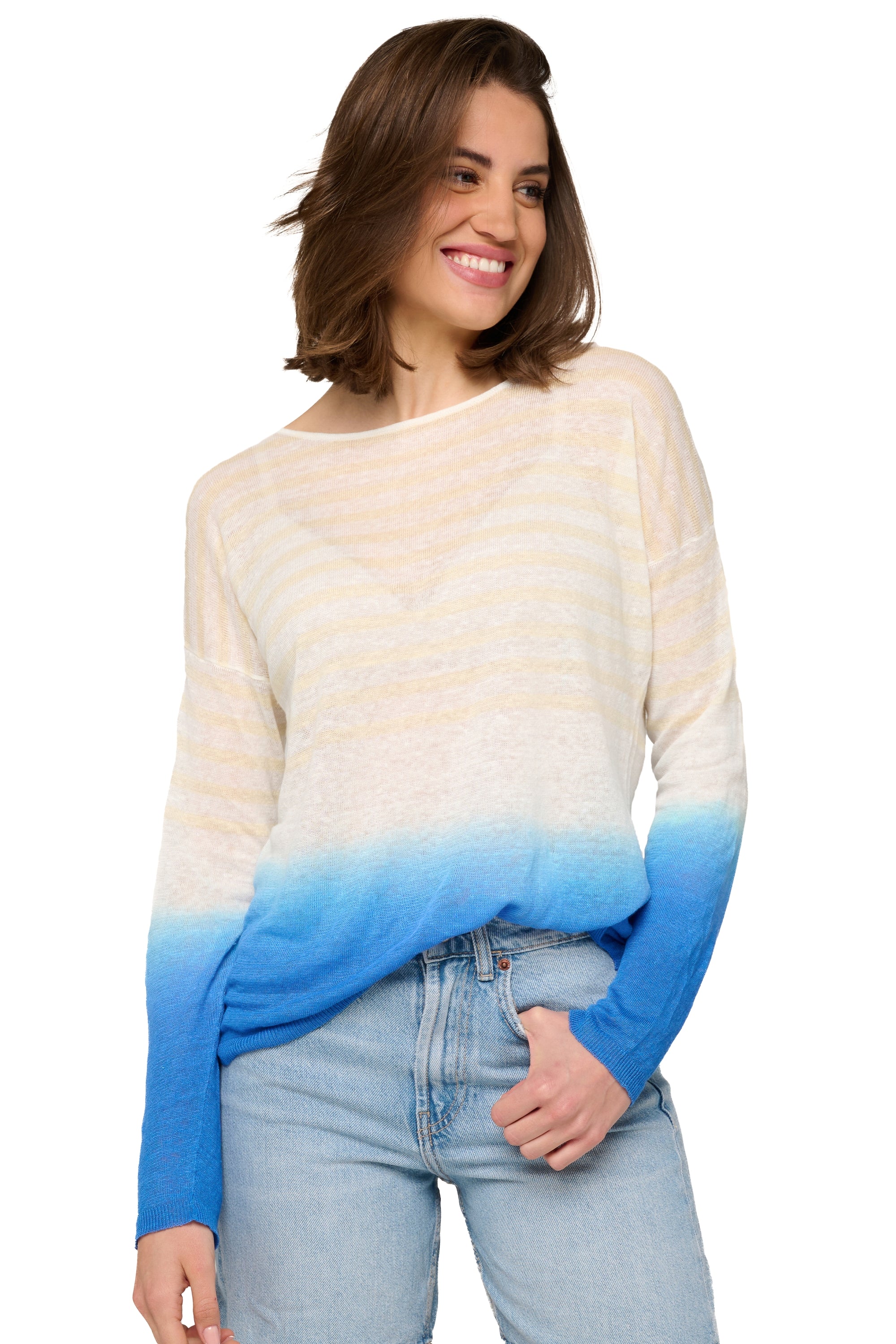 Riana in lino donna - wheat / moonlight - Mahogany