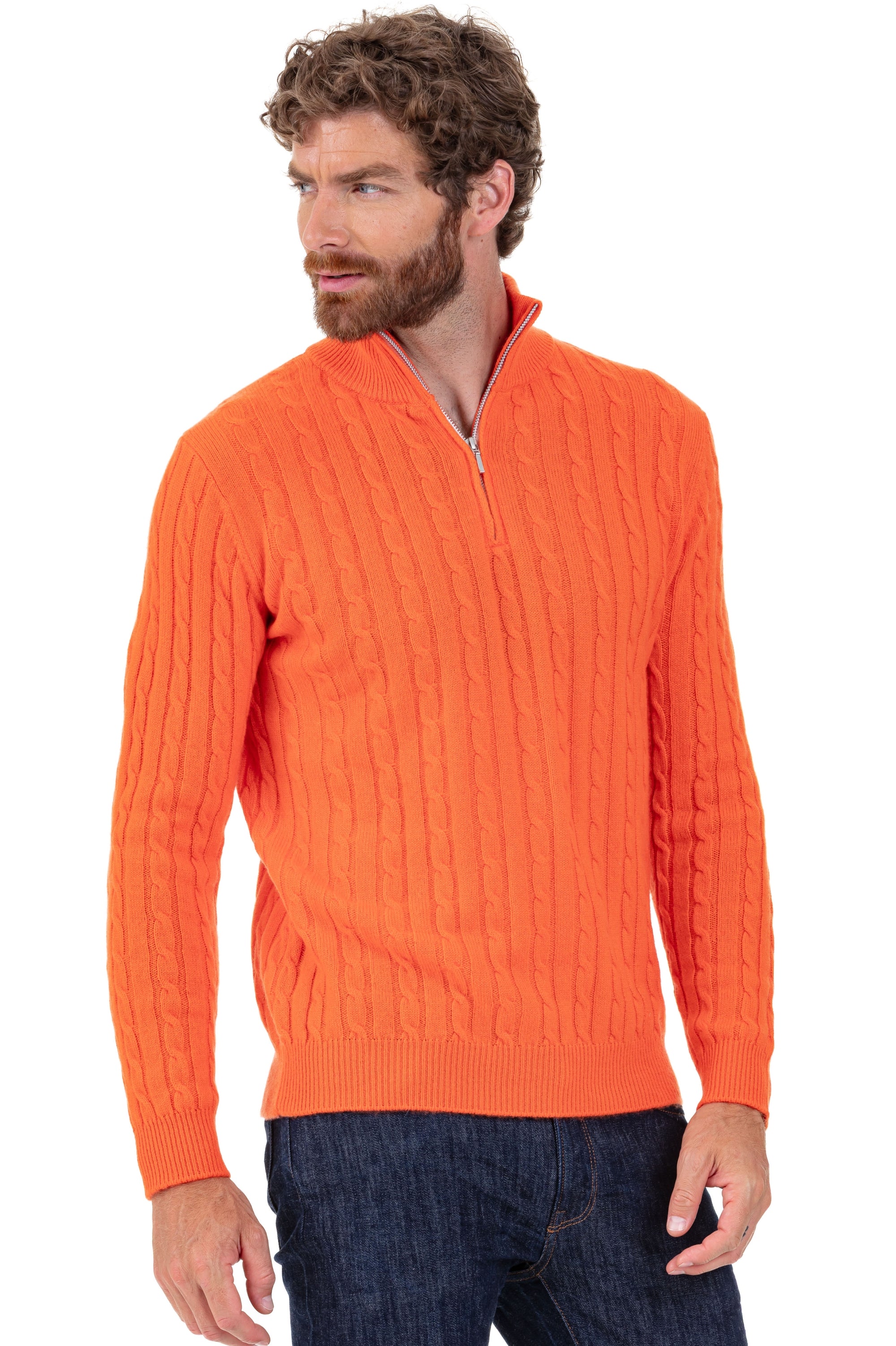 Taurus in cashmere uomo - arancione - Mahogany