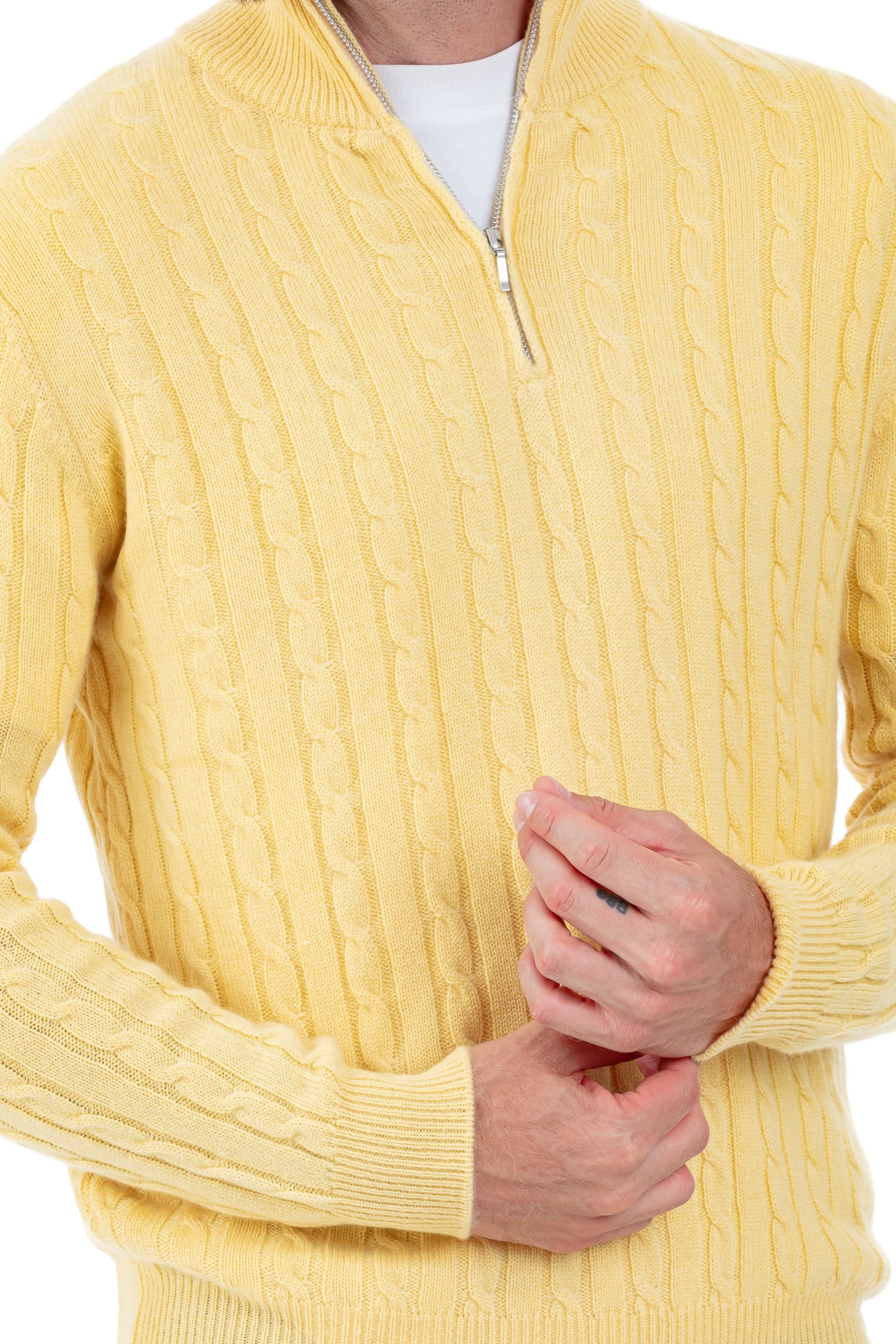 Taurus en cachemire homme - Vue 3 - pina colada - Mahogany