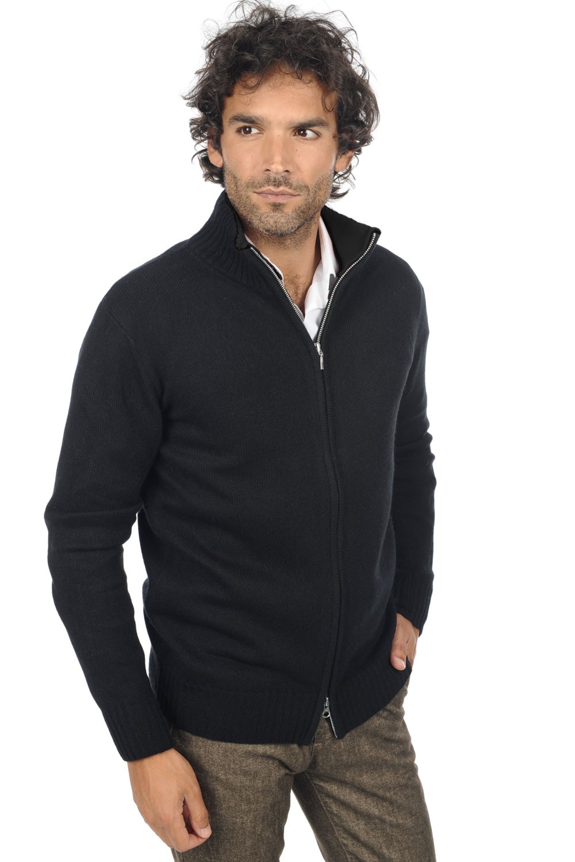 Maxime in cashmere uomo - nero / nero - Mahogany