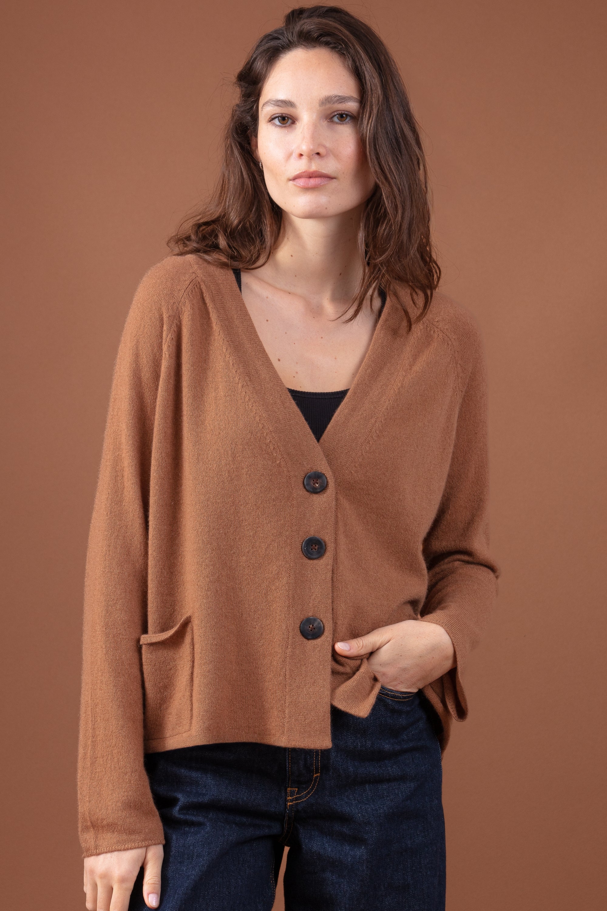 Chana in cashmere donna - butterscotch - Mahogany