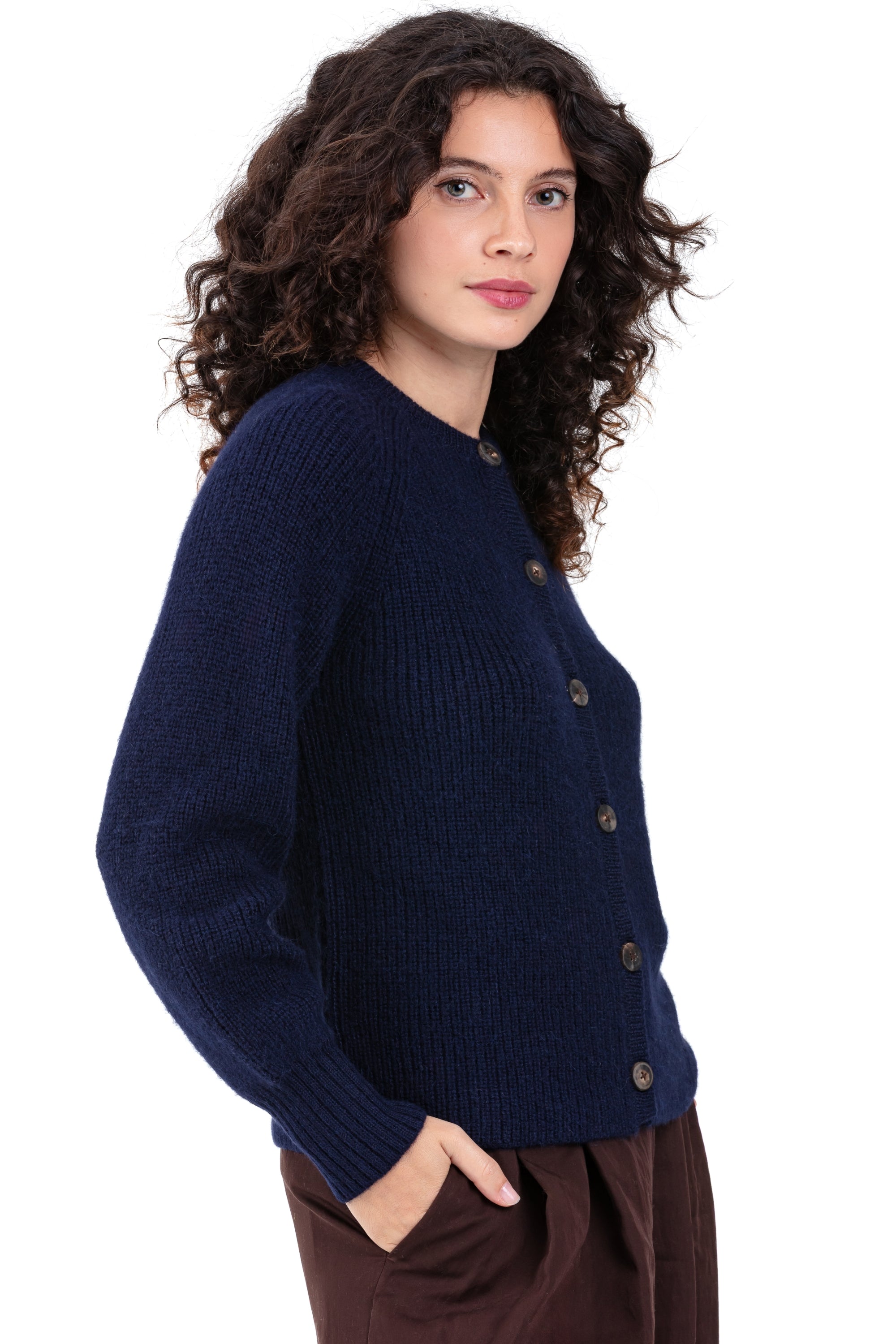 Pampelune in baby alpaca donna - blu marino - Mahogany
