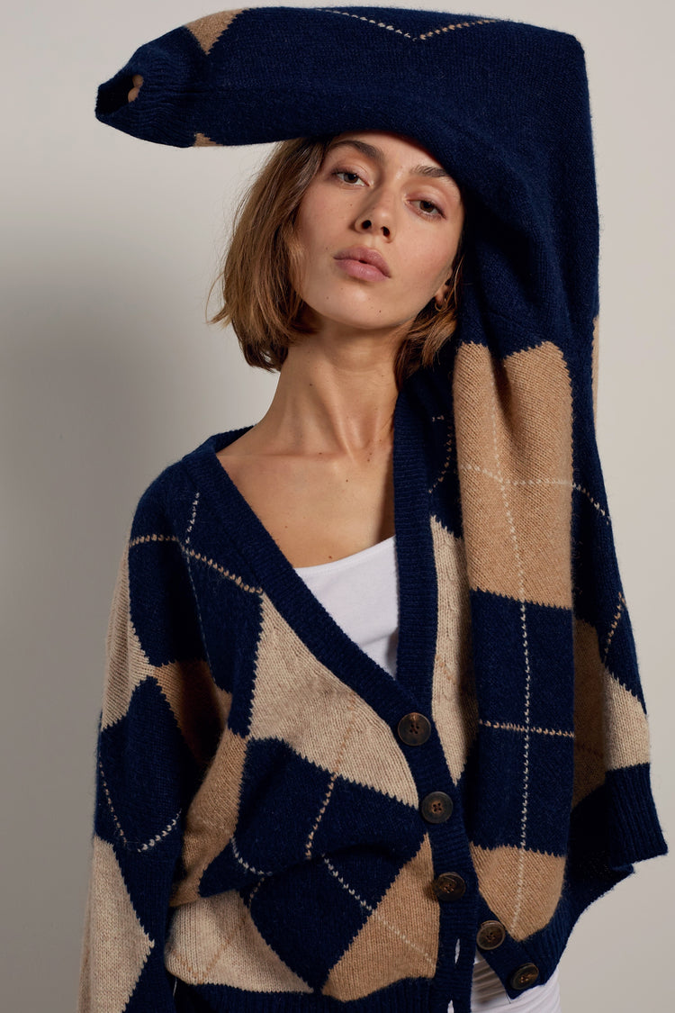 Pandore in cammello donna - blu navy - Mahogany