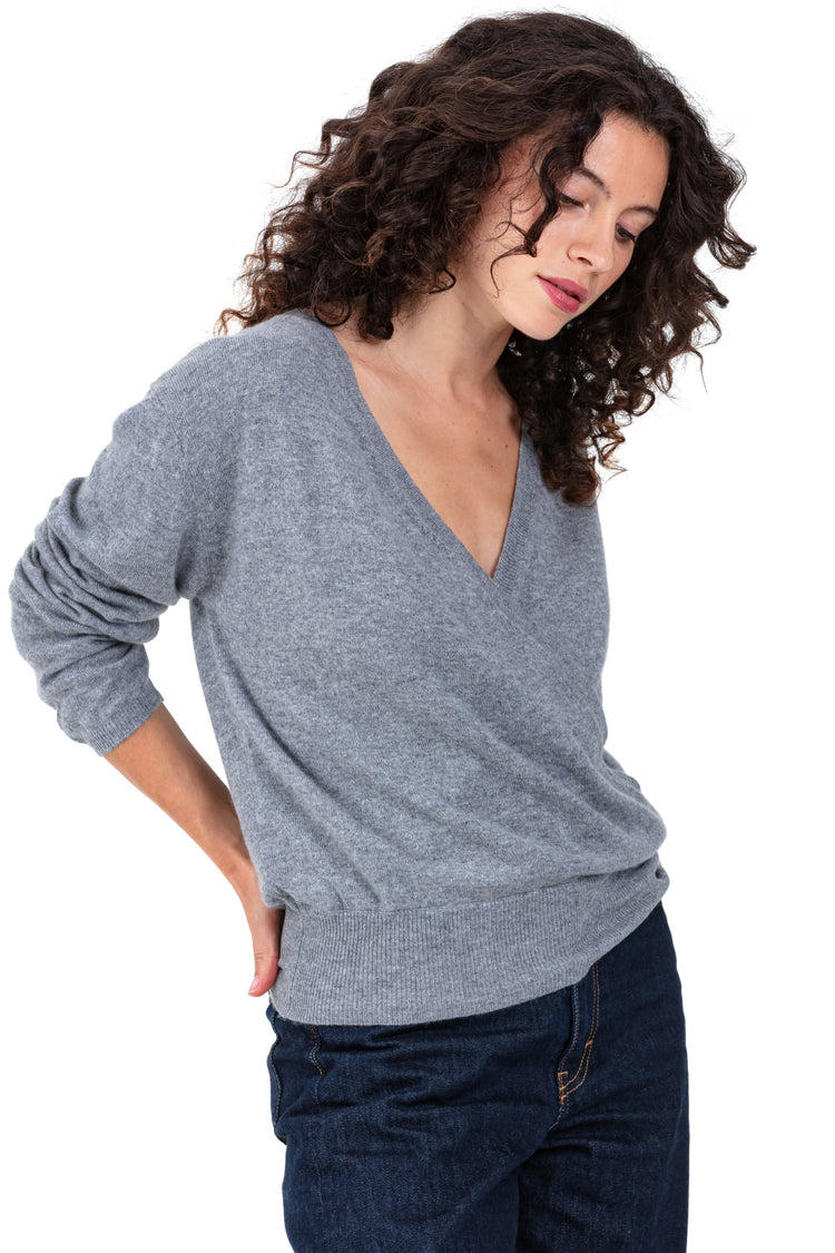 Paula in cashmere donna - grigio chiné - Mahogany