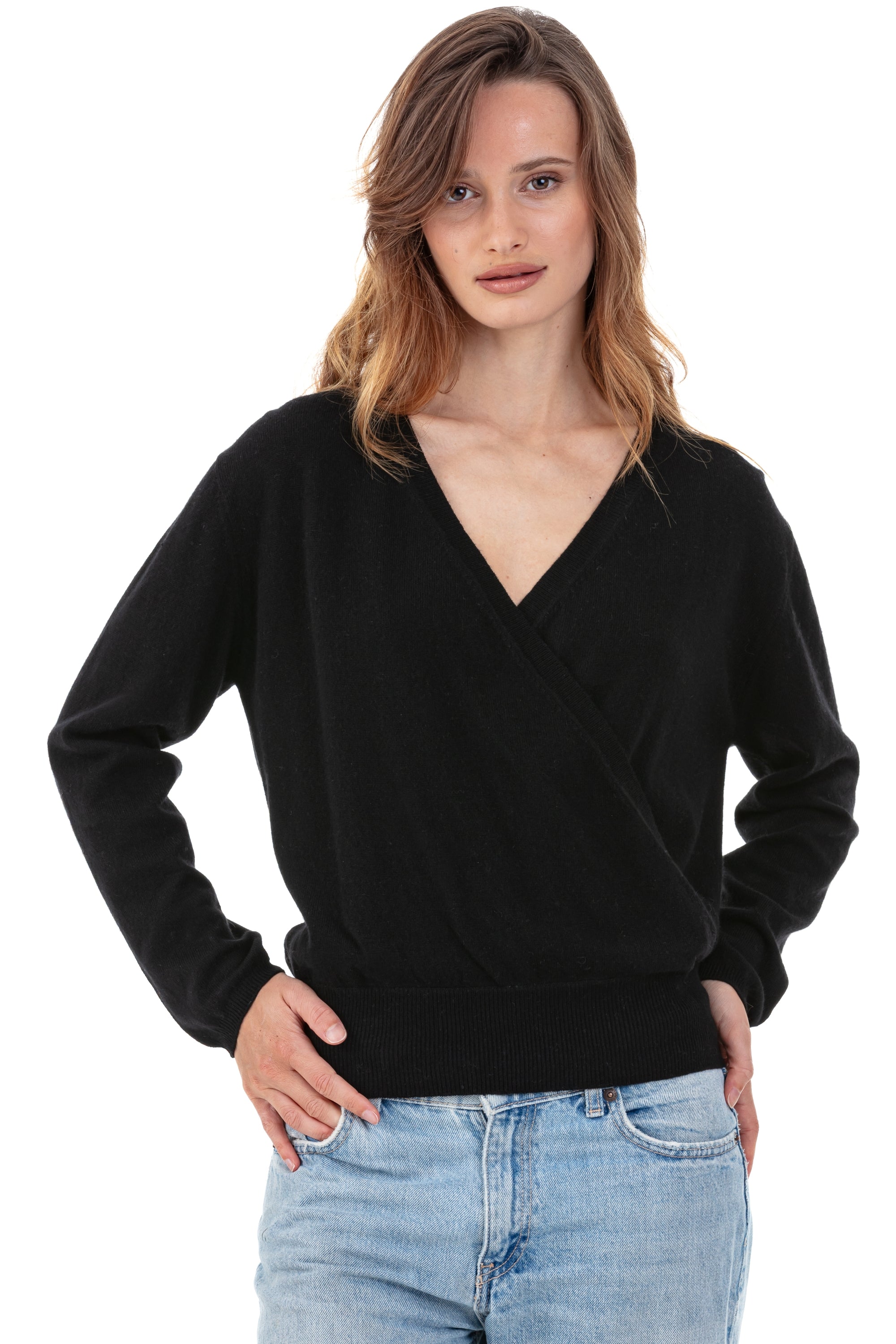 Paula in cashmere donna - nero - Mahogany