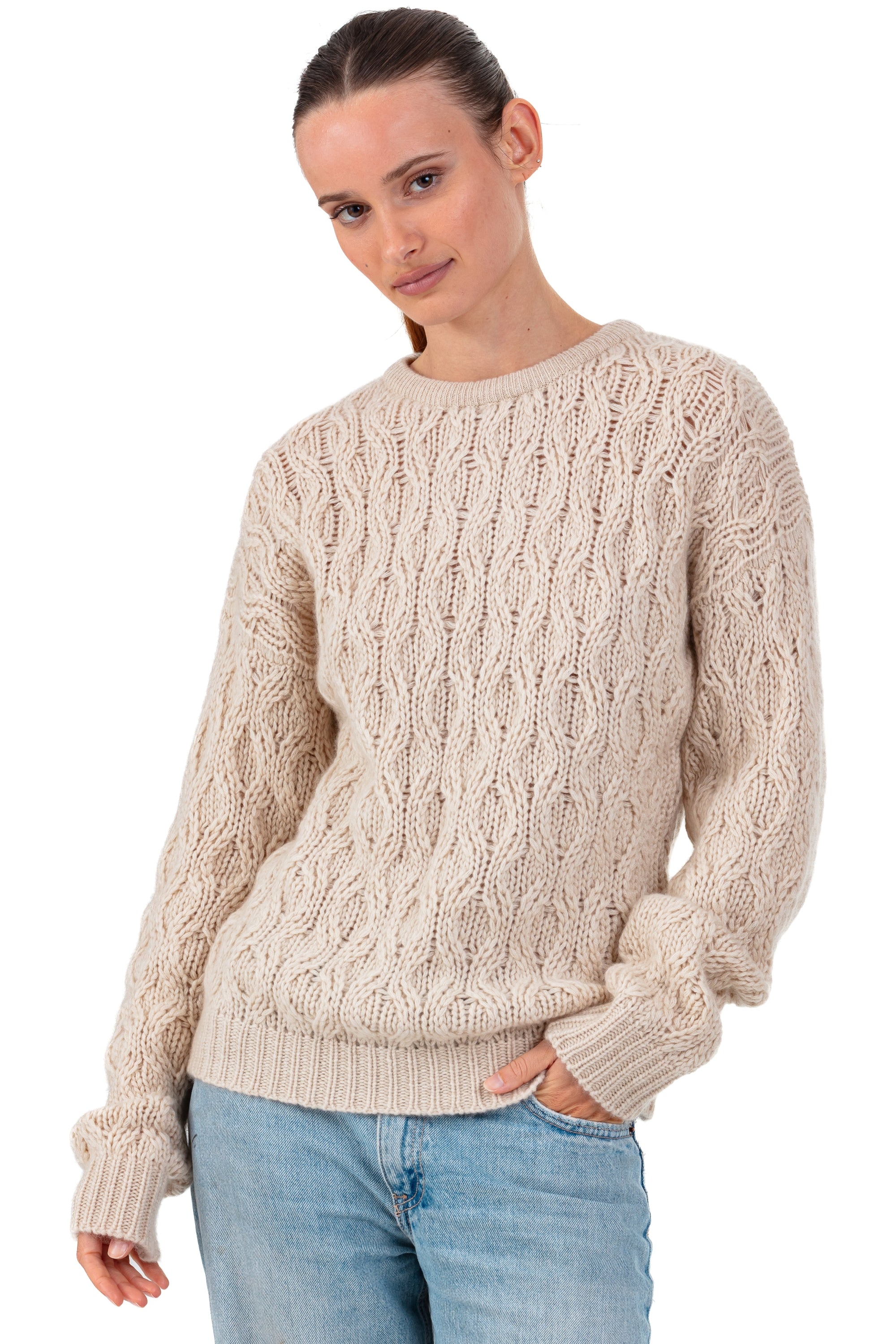 Paulette in cashmere donna - natural beige - Mahogany