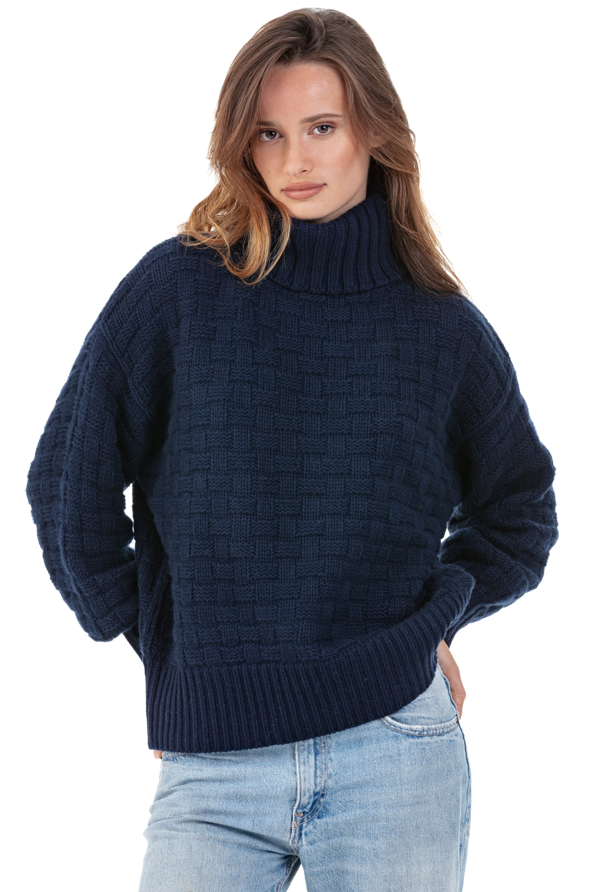 Persee in cashmere donna - blu marino scuro - Mahogany