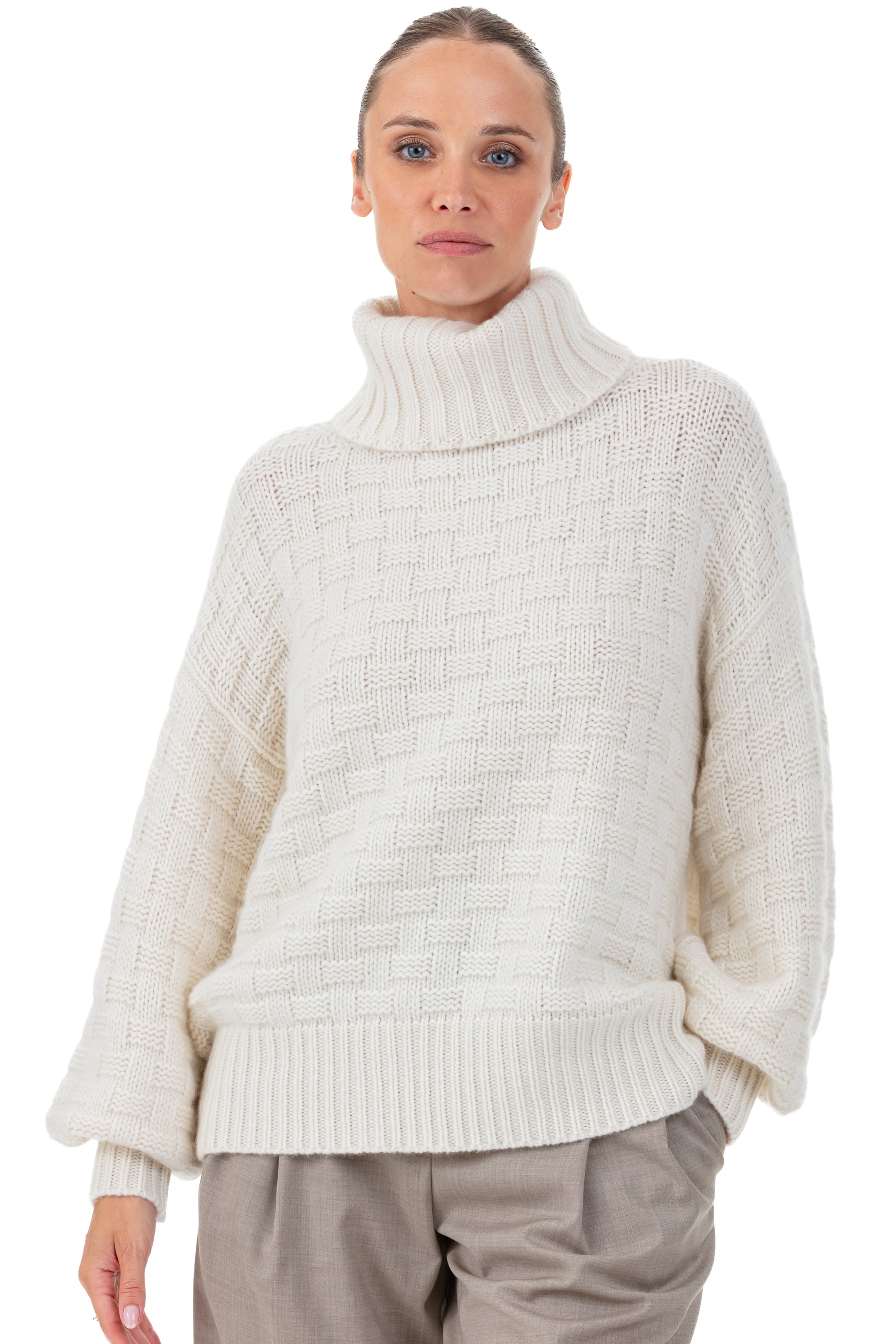 Persee in cashmere donna - écru naturale - Mahogany