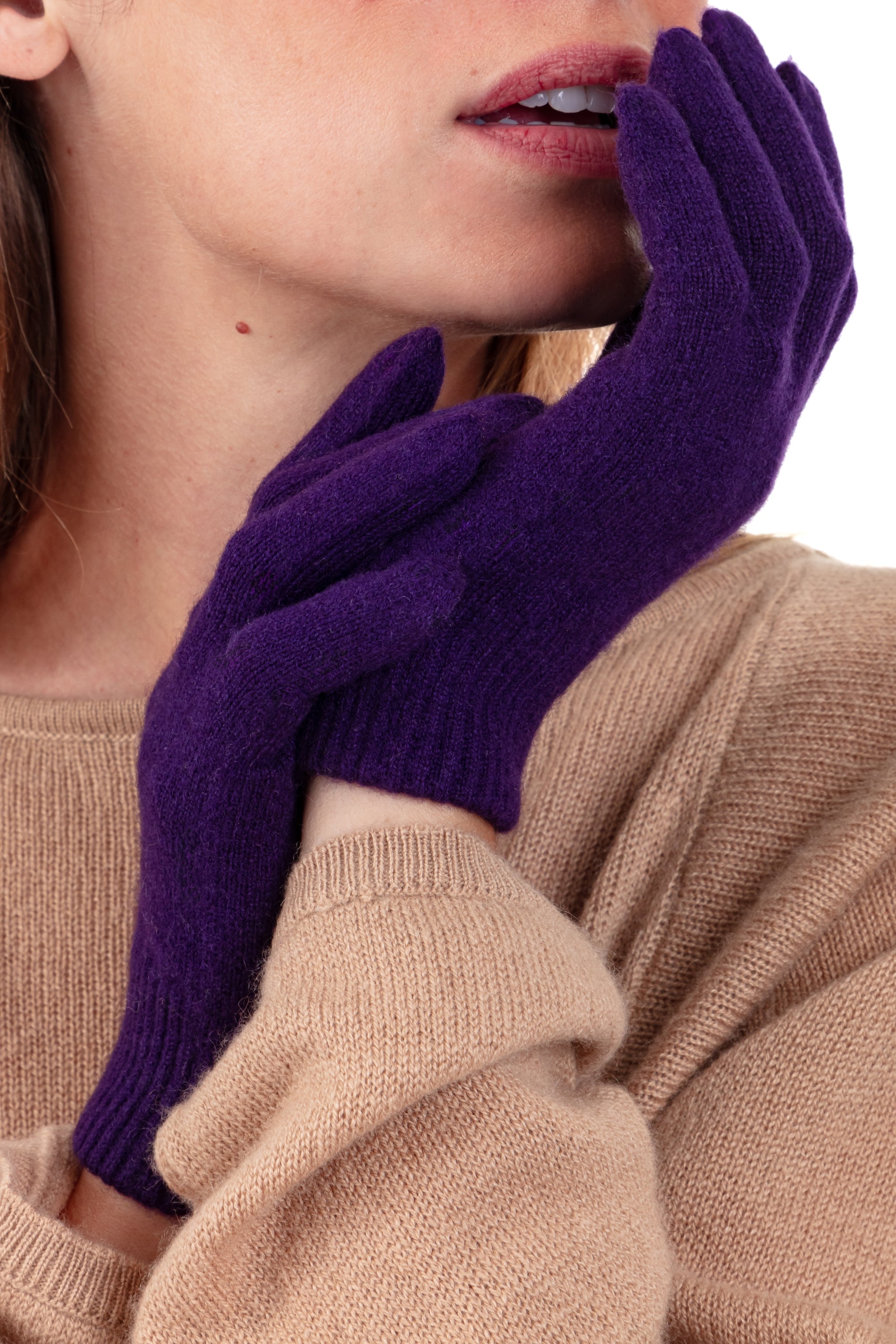 Pewpew in cashmere & elastan donna - deep purple - Mahogany
