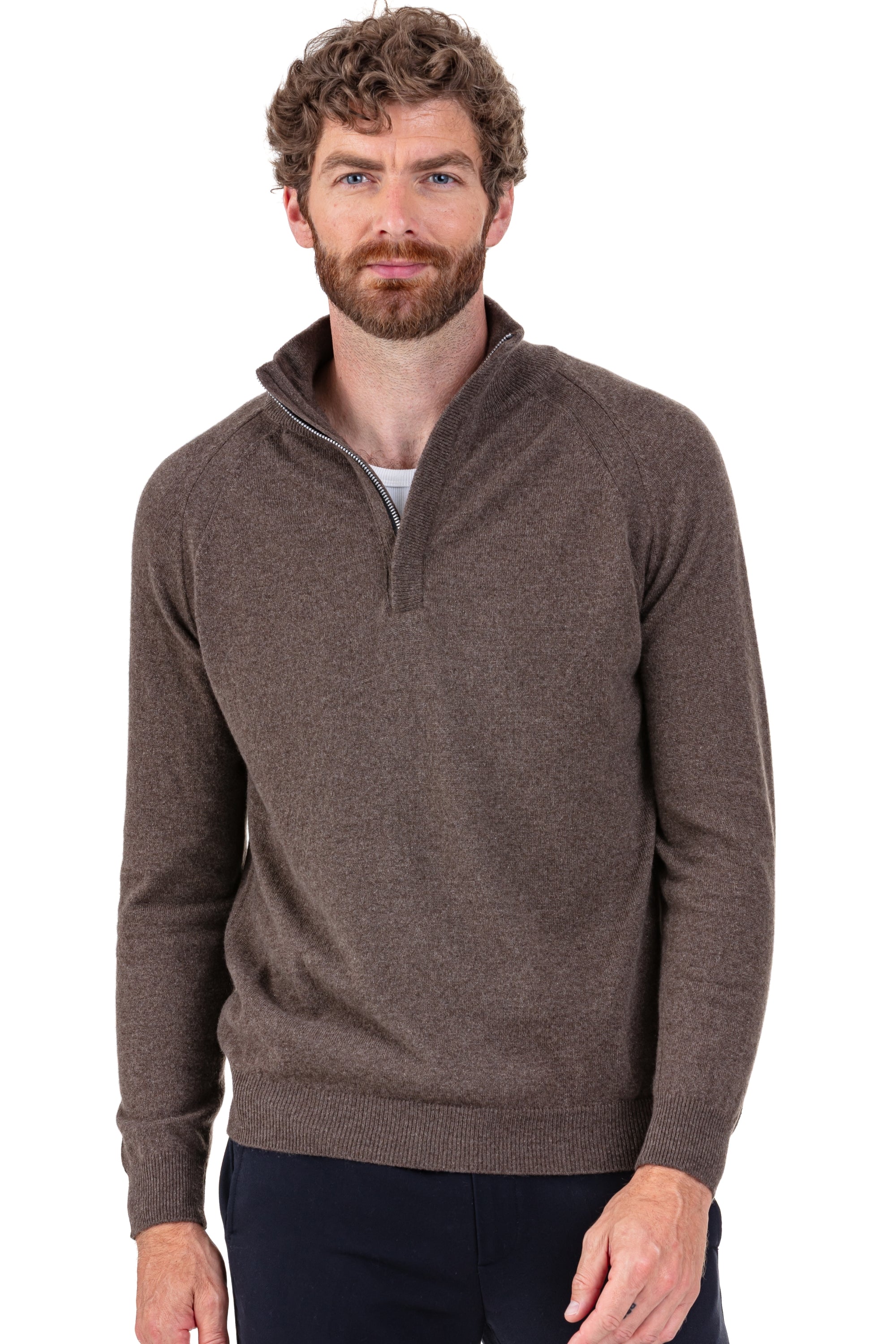 Phyleas in cashmere uomo - marrone melange - Mahogany