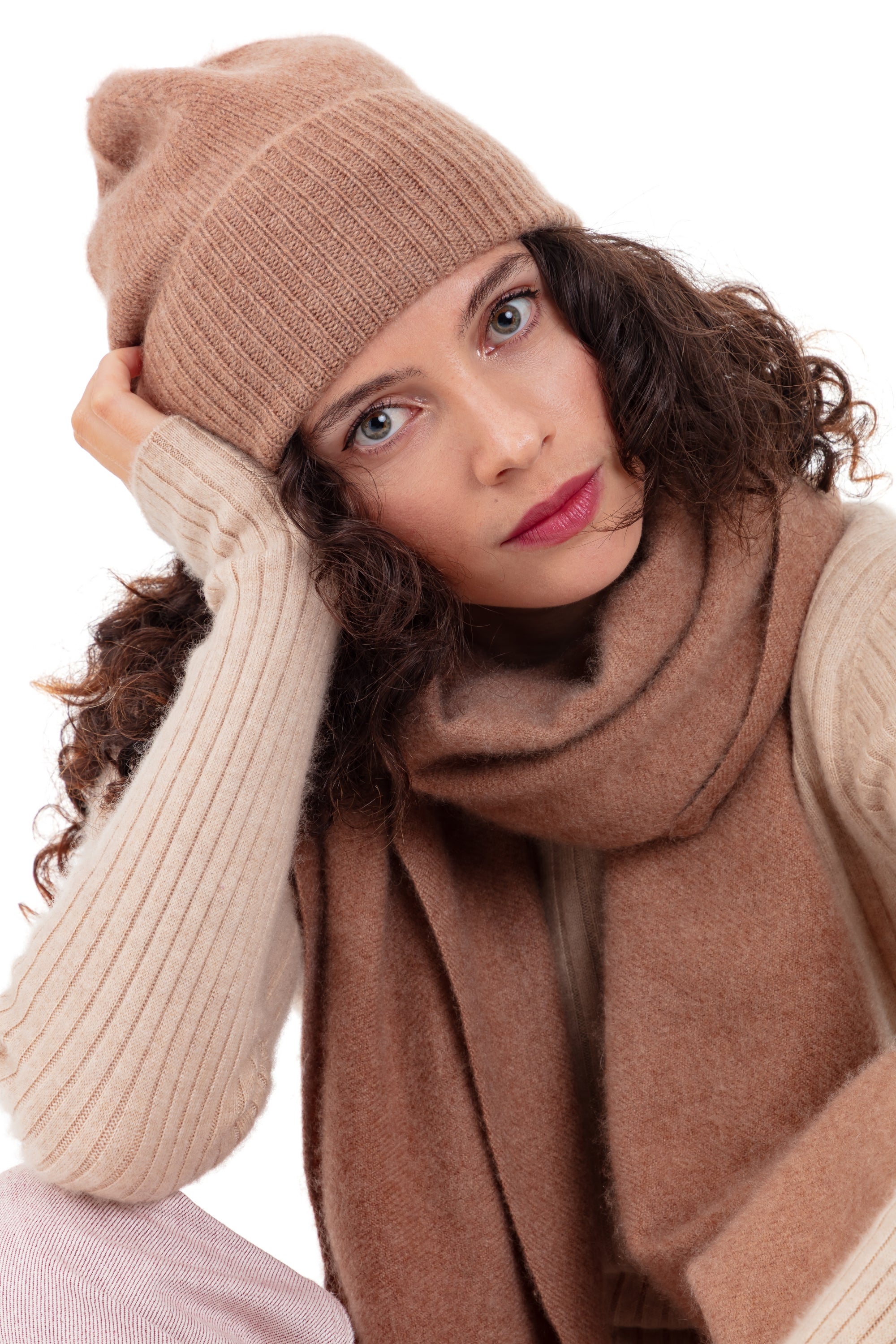 Pilou in cocoon cashmere misto - camel - Mahogany