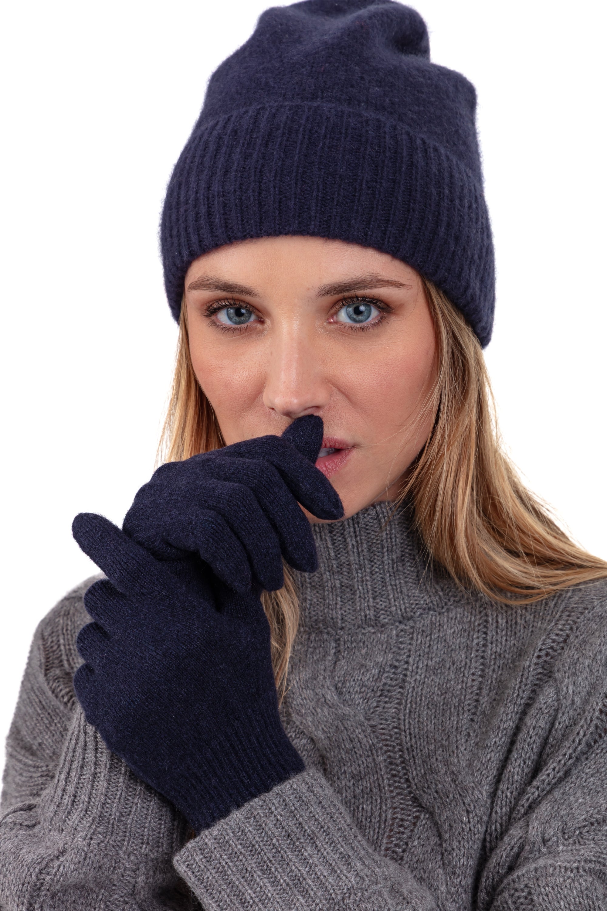 Pilou in cocoon cashmere misto - navy - Mahogany