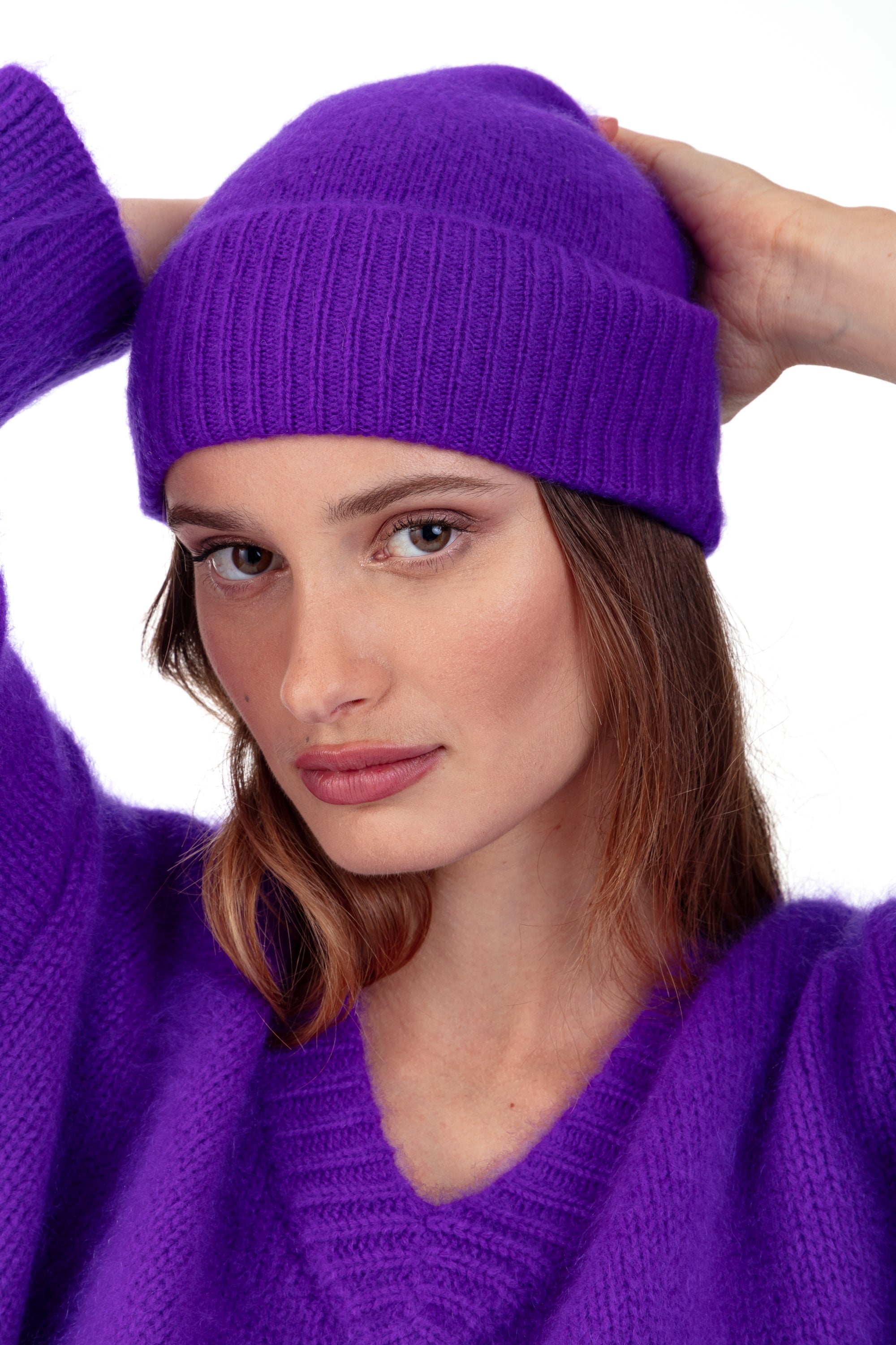 Pilou in cocoon cashmere misto - viola - Mahogany