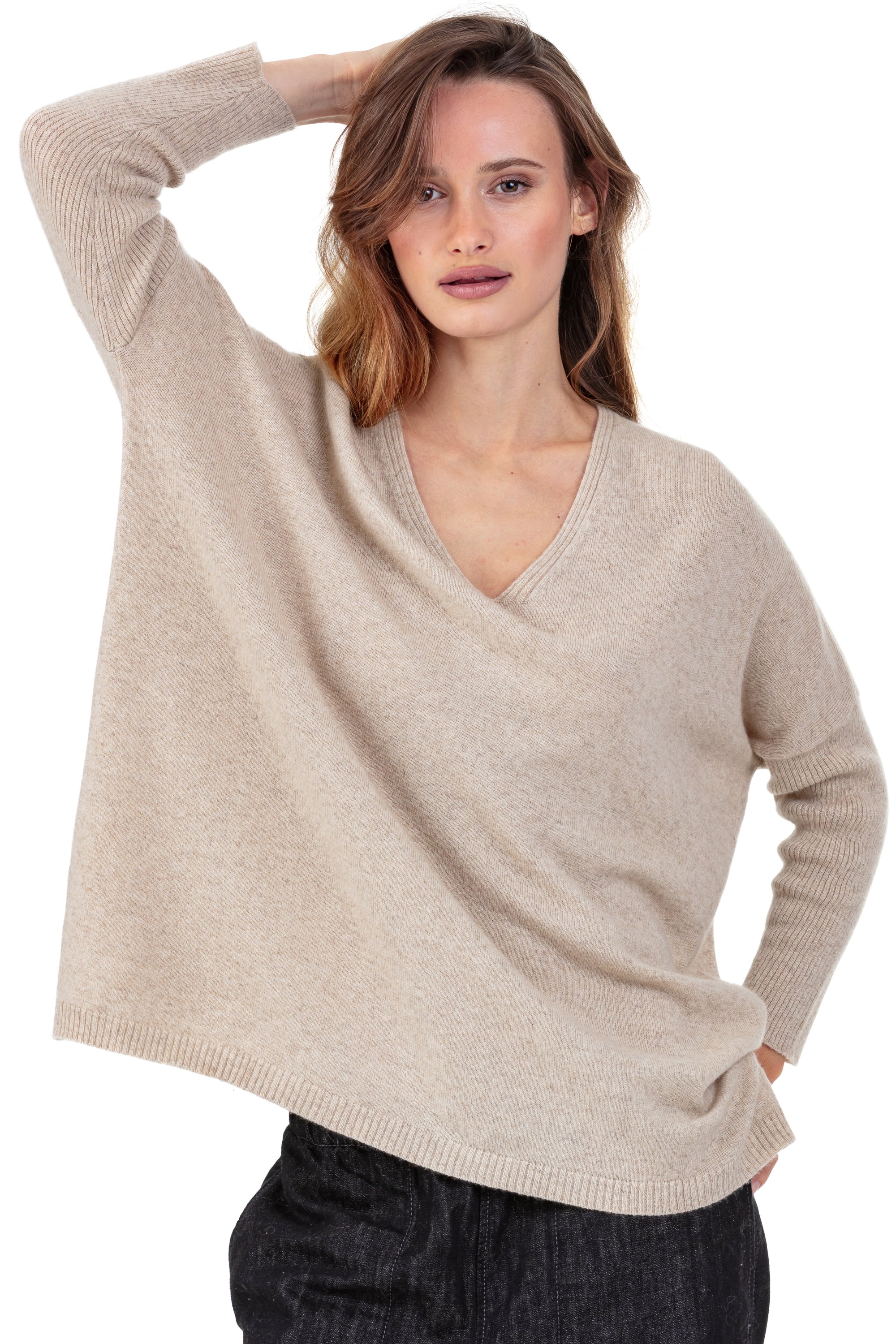 Pippa in cashmere donna - natural winter dawn - Mahogany