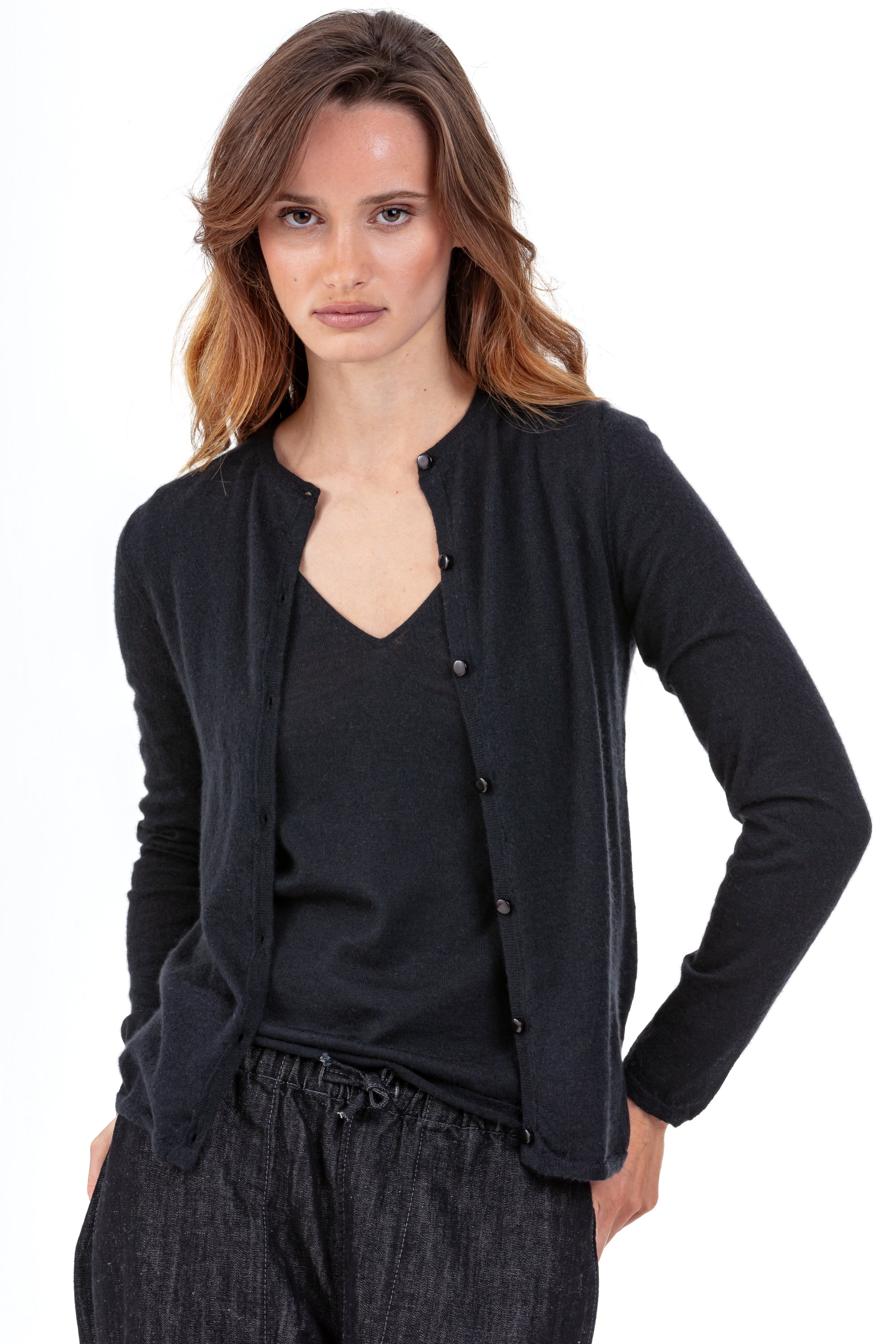 Pise in piuma di cashmere donna - nero - Mahogany