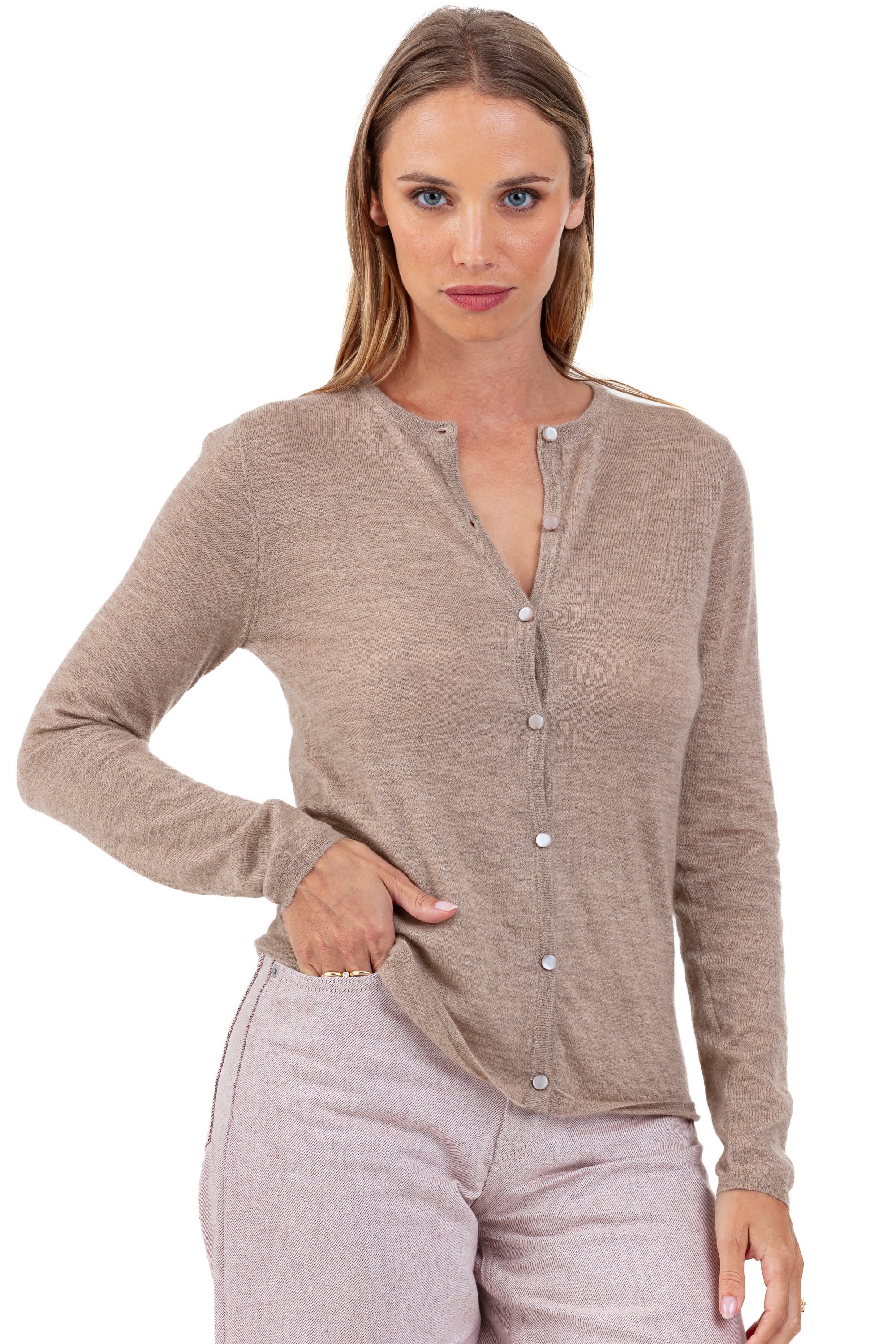 Pise in piuma di cashmere donna - visone - Mahogany