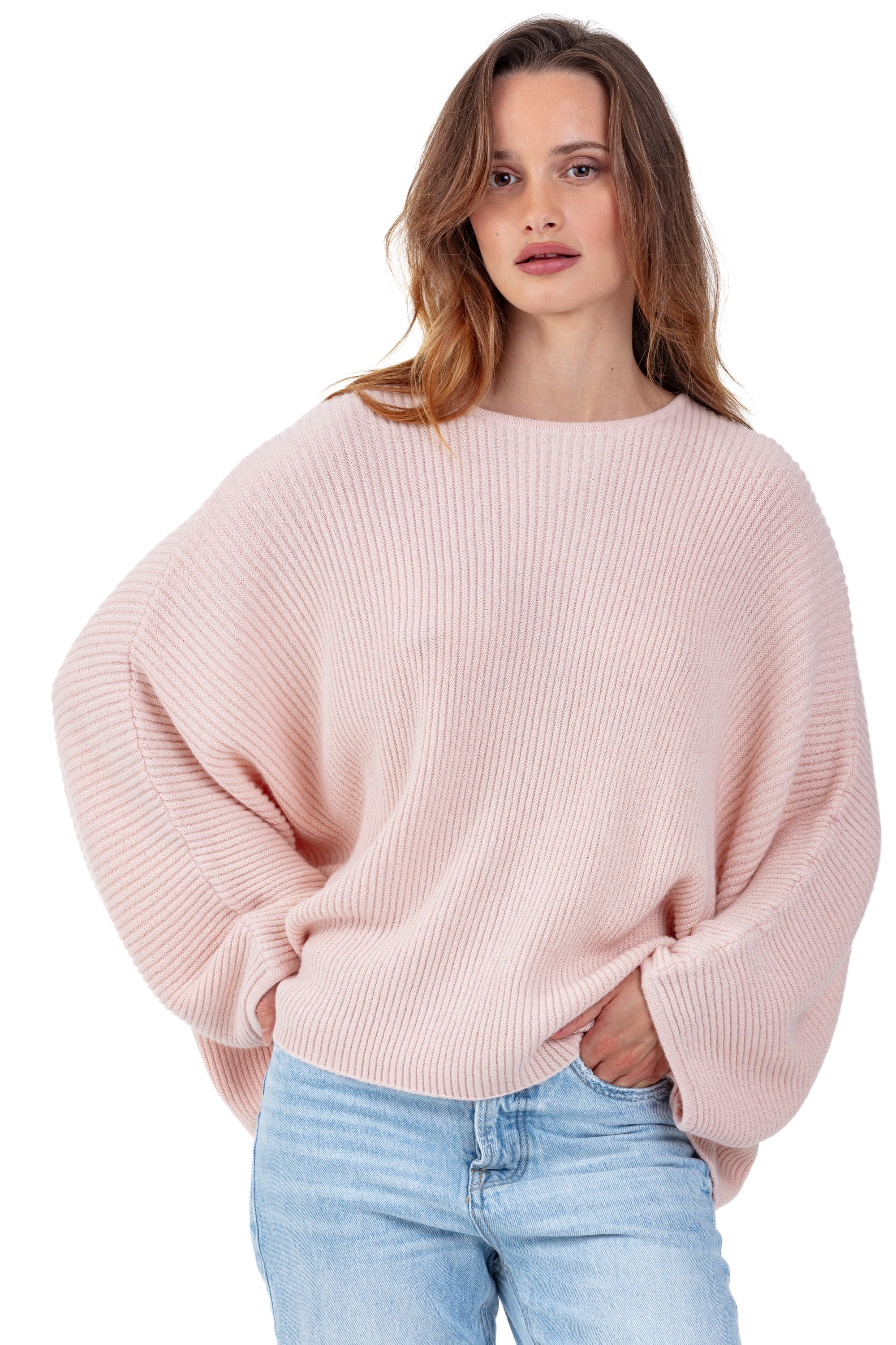 Polly in baby alpaca donna - petal pink - Mahogany