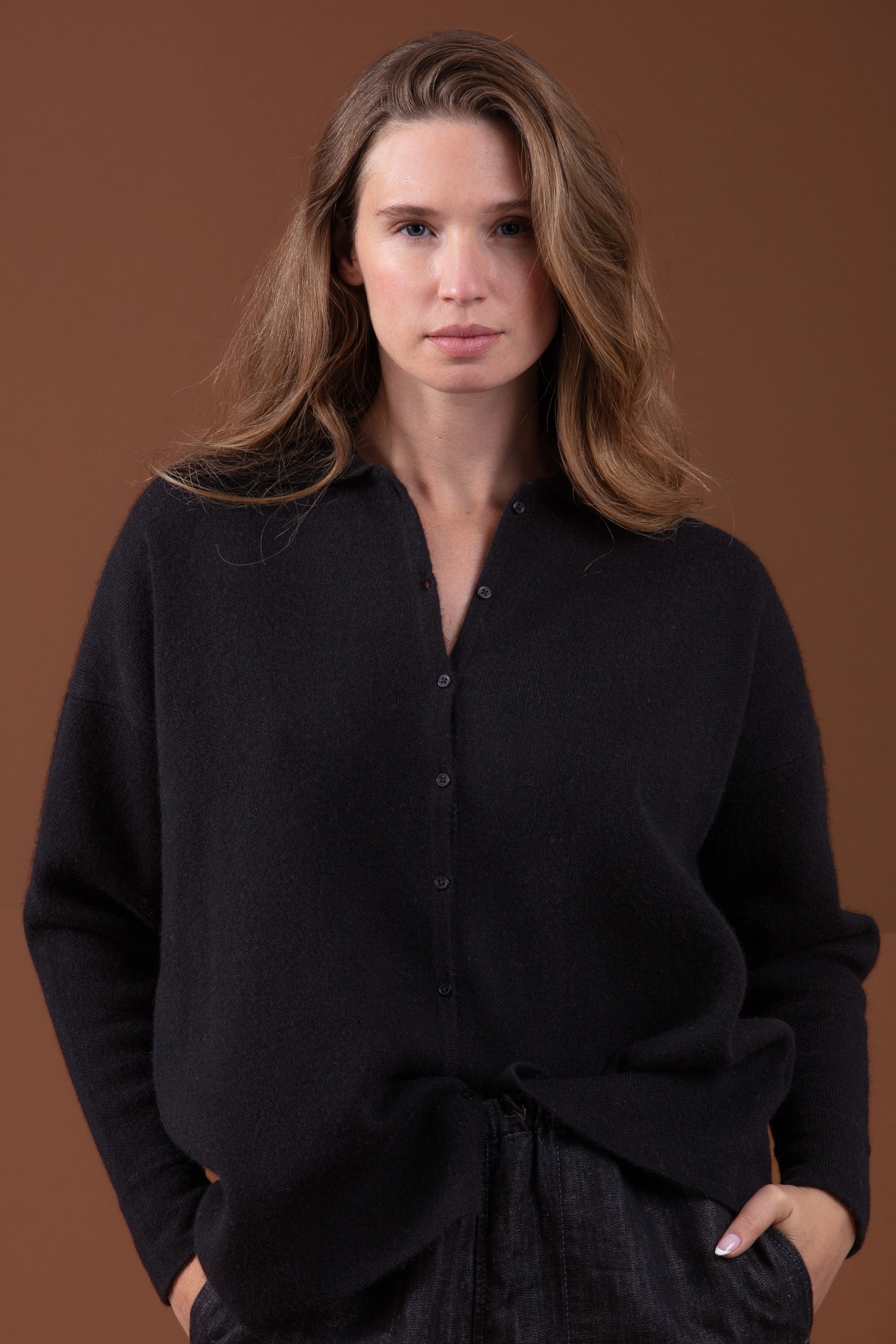 Poppy in cashmere donna - nero - Mahogany
