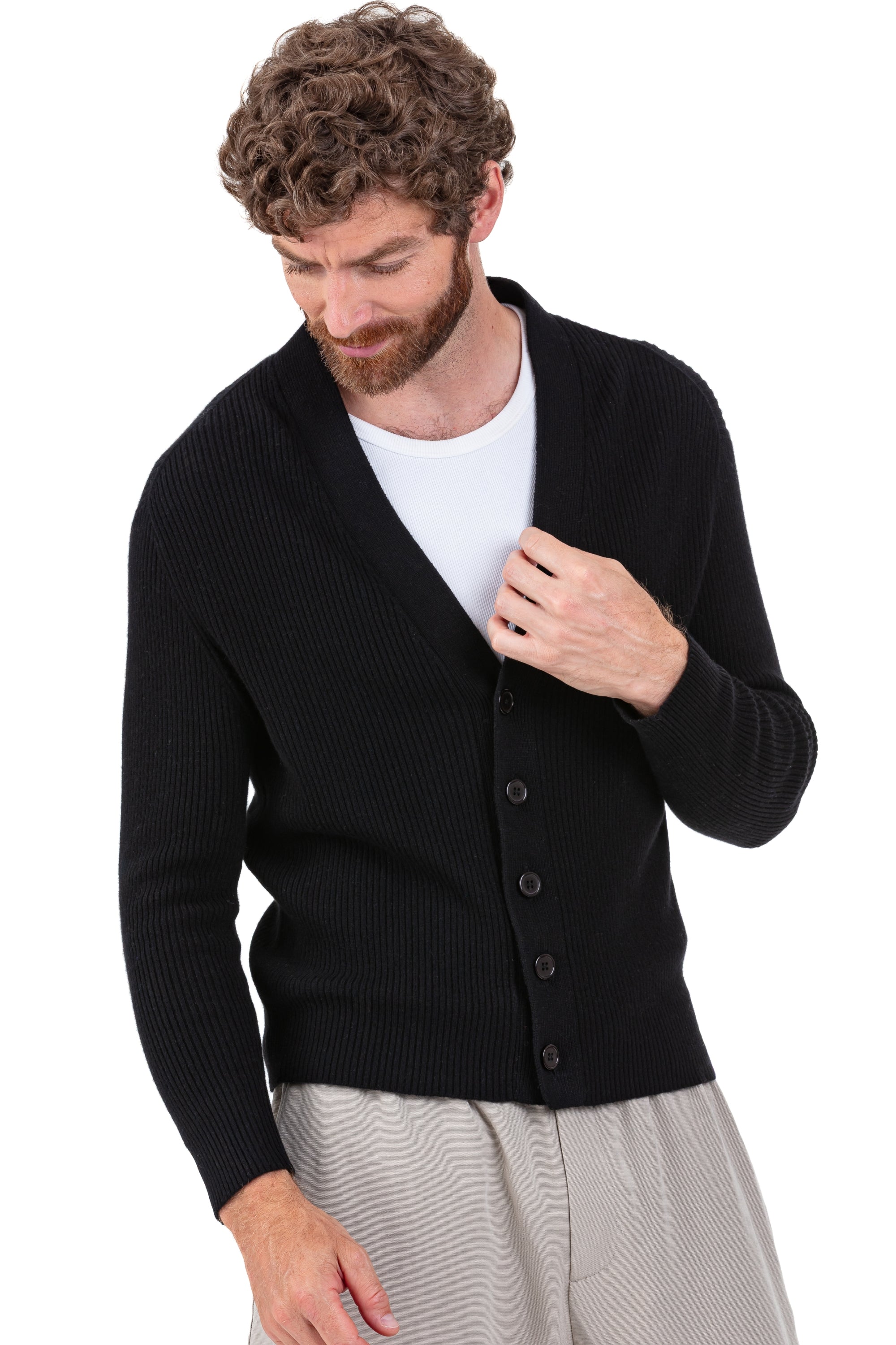 Porto in cashmere uomo - nero - Mahogany