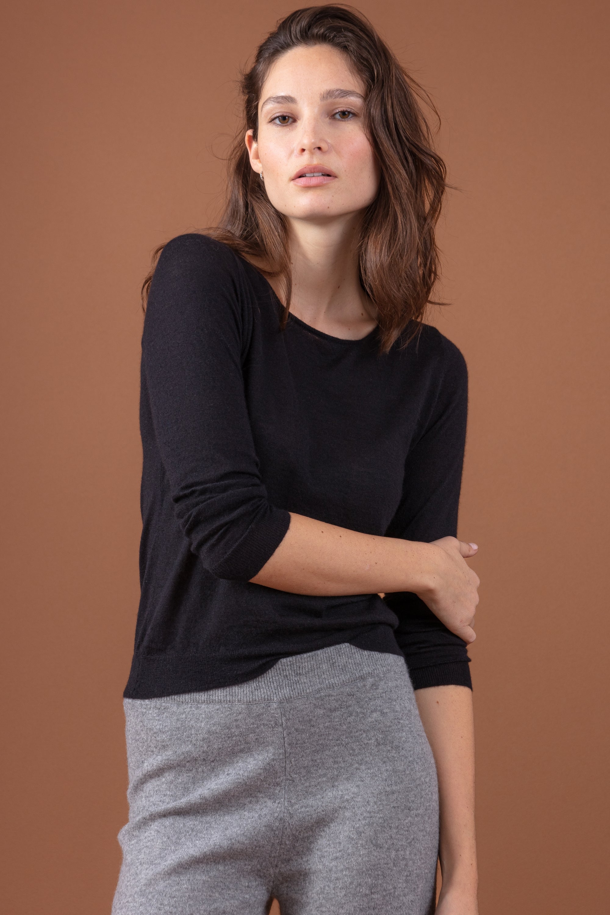 Puebla in duvet di cashmere donna - nero - Mahogany